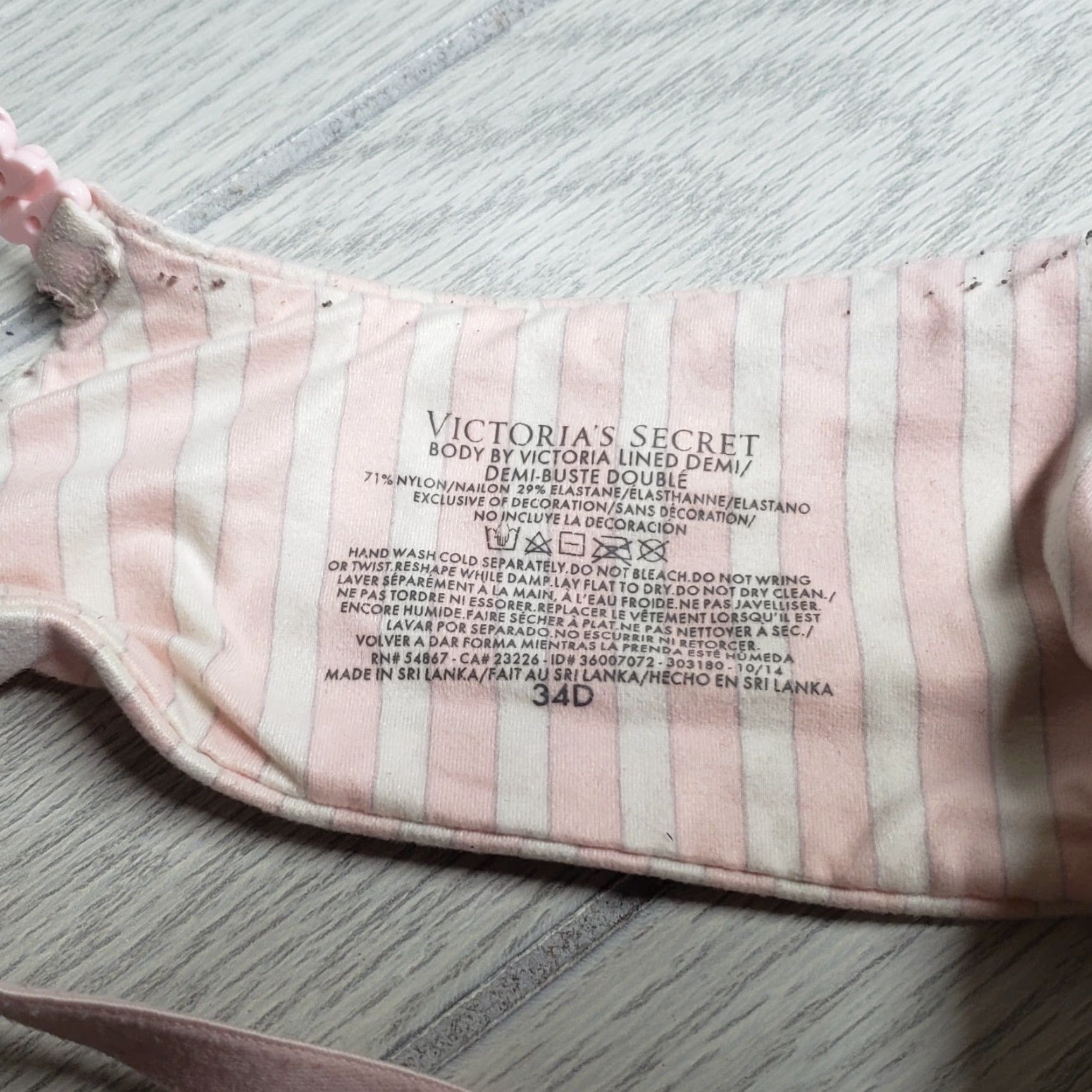 Victoria's Secret Victoria's Secret Uplift Semi Demi/Demi-Buste Underwired Blue Bra 34D 34D Pink Victoria's Secret Logo Strap 90s USA Womens Bra Size ONE SIZE - 4 Thumbnail