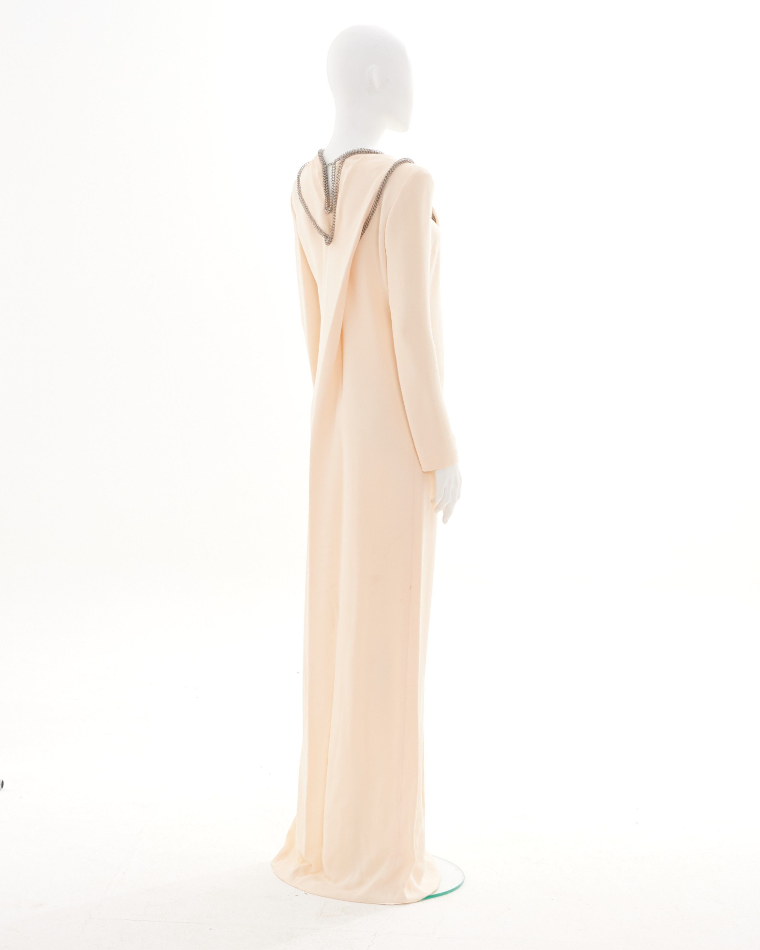 Yves Saint Laurent by Stefano Pilati F/W 2012 Cream embellished long dress Size M / US 6-8 / IT 42-44 - 5 Thumbnail