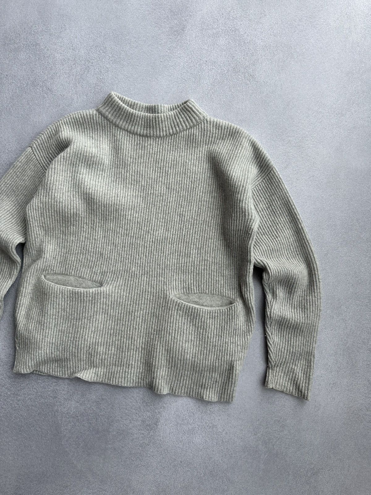 Japanese Brand × Vintage Maska Lambswool Woman Grey Knitted Pockets Sweater Size XS / US 0-2 / IT 36-38 - 3 Thumbnail