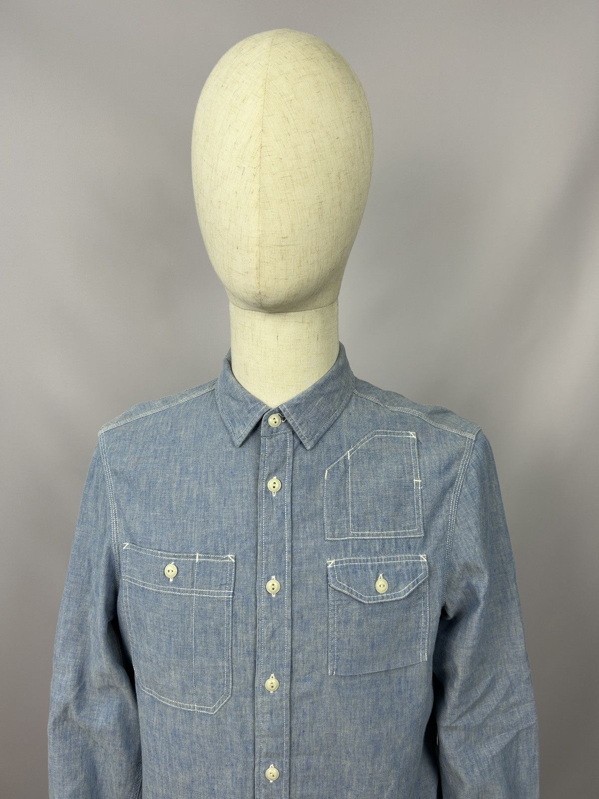 Allsaints Allsaints Kaufman Blue Linen Cotton Shirt Size M P2P 20'4" Size US M / EU 48-50 / 2 - 3 Thumbnail