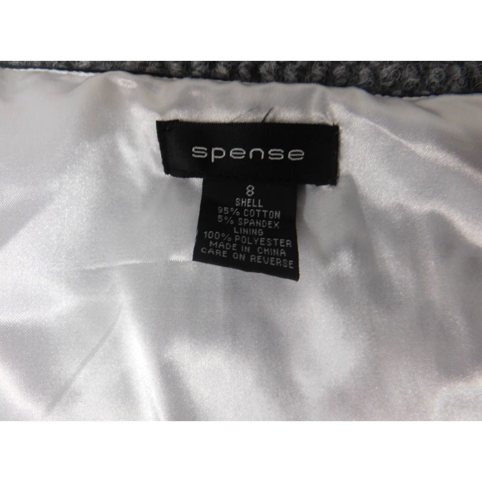 Vintage Spense Womens Dress A-Line Midi Button Down 8 White Knit Cotton Puff Sleeve Mock Neck Lined Casual Size M / US 6-8 / IT 42-44 - 3 Thumbnail