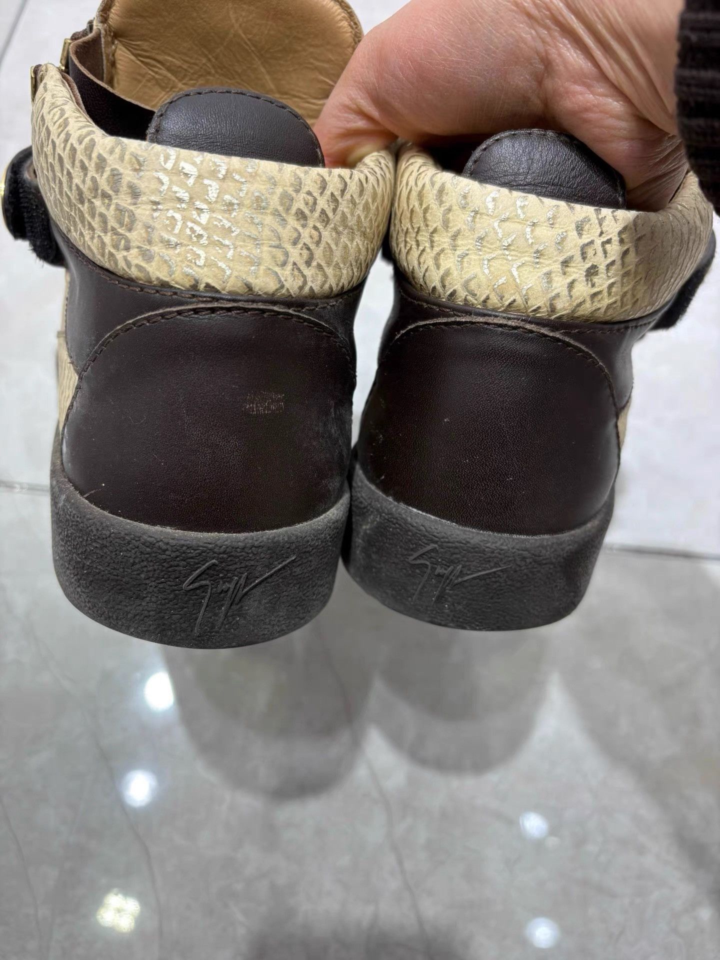 Giuseppe Zanotti Giuseppe Zanotti Men's Metallic Crocodile Leather Shoes K29 Size US 8 / EU 41 - 2 Thumbnail