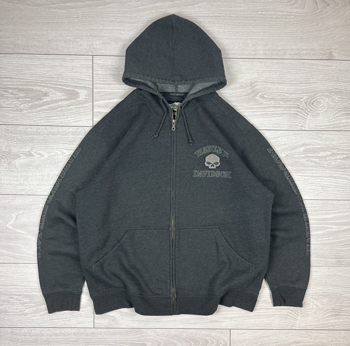 Harley Davidson Harley Davidson Y2K Big Logo Full Zip Hoodie Size US XL / EU 56 / 4 - 1 Thumbnail