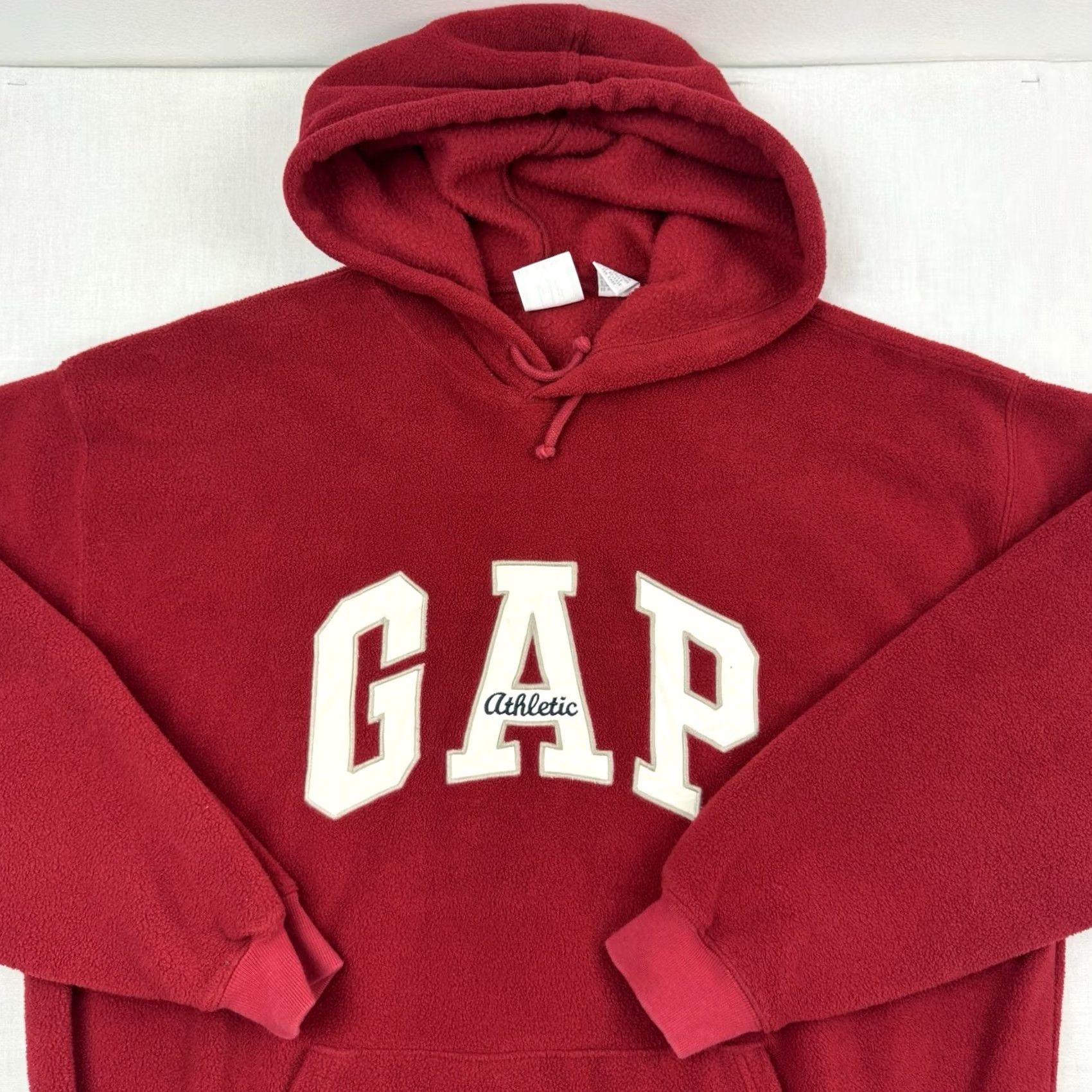 Gap VINTAGE Gap Hoodie Adult M Red 90s Classic Pullover Fleece Polyester Mens Size US M / EU 48-50 / 2 - 2 Thumbnail