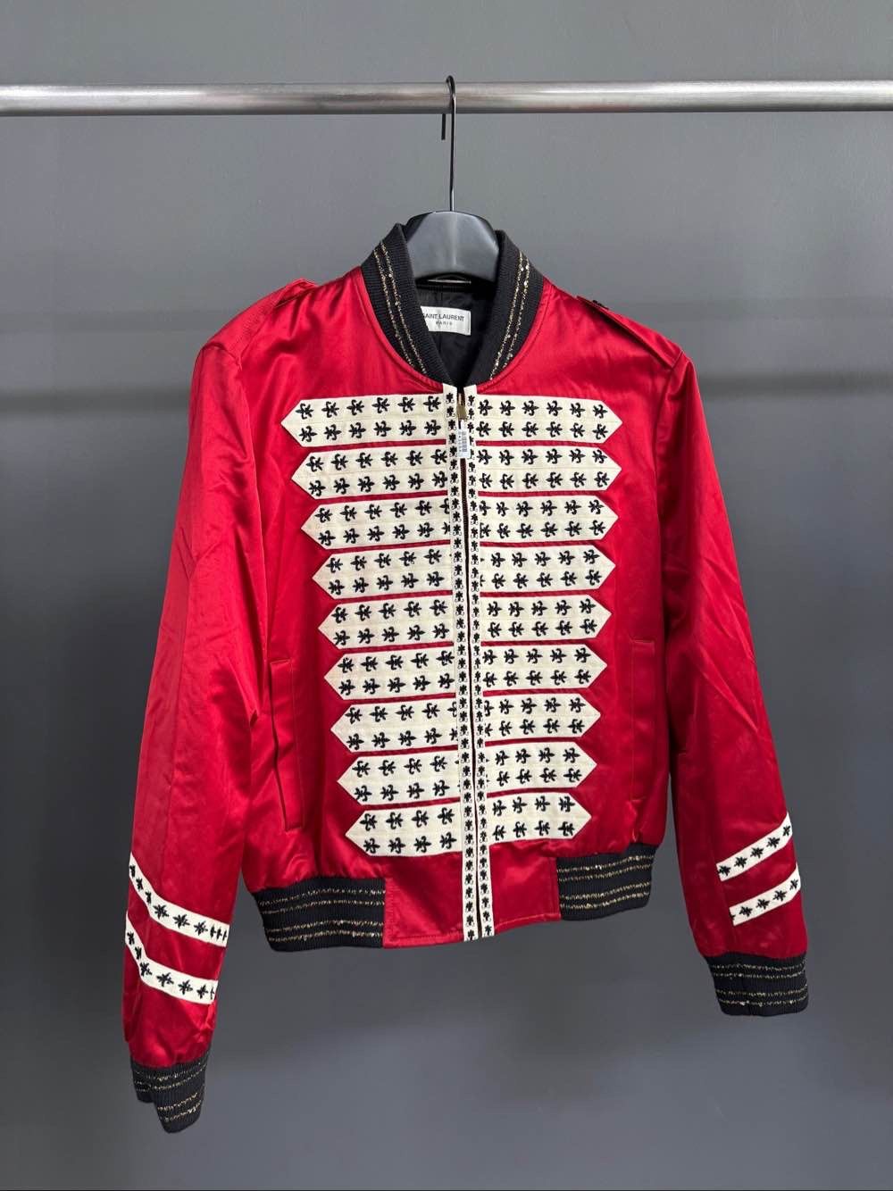 Saint Laurent Paris Saint Laurent Embroidered Military Bomber Jacket 48 Size US M / EU 48-50 / 2 - 1 Thumbnail