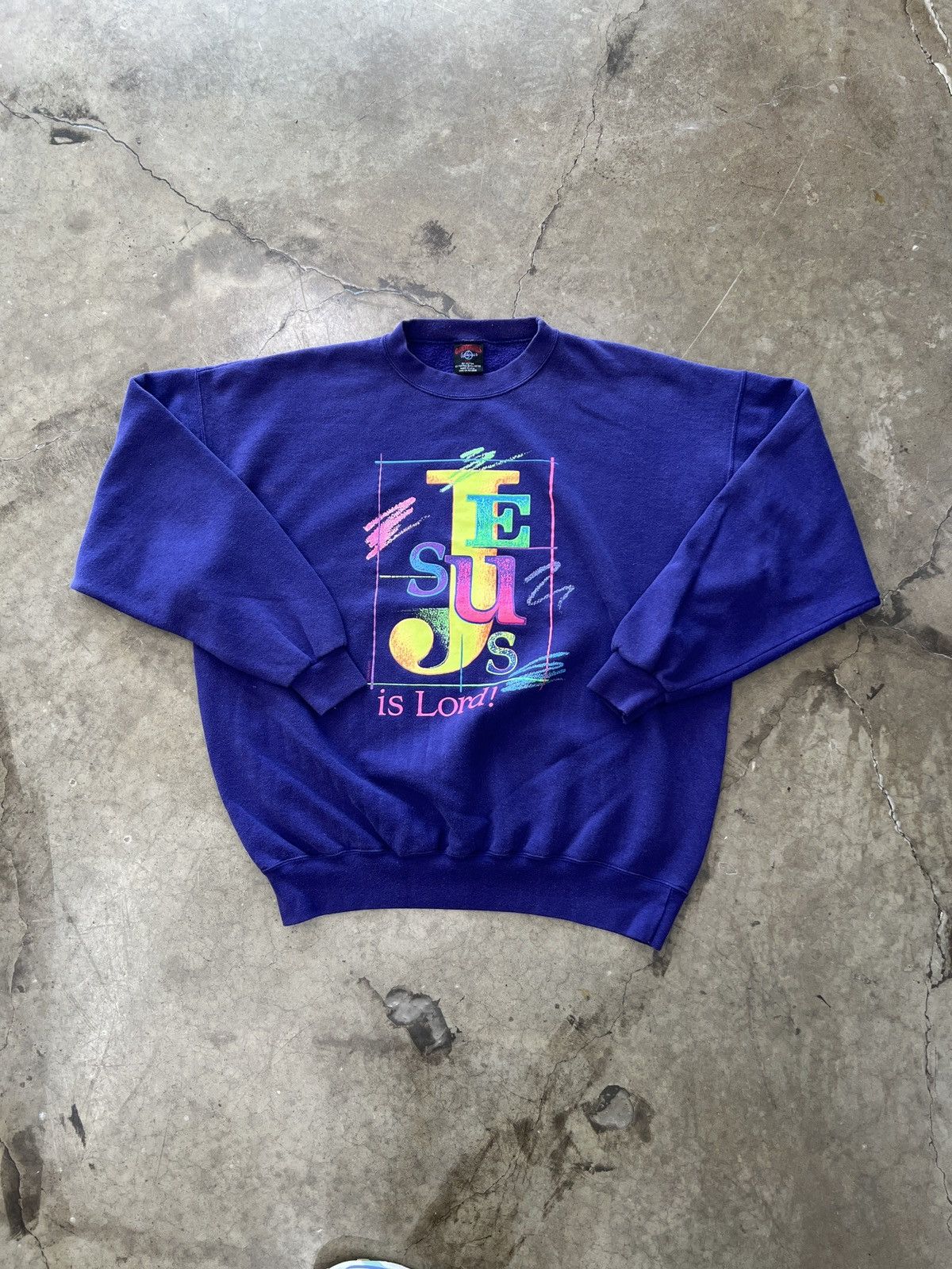 Vintage Vintage Jesus is Lord Neon Religious Crewneck XXL Size US XXL / EU 58 / 5 - 2 Thumbnail