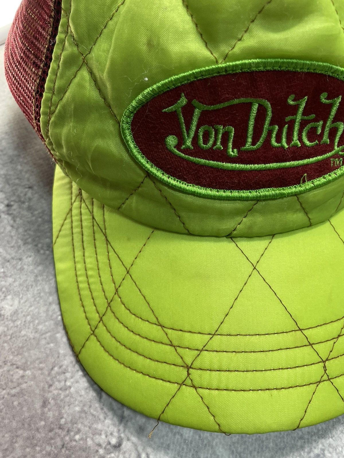 Von Dutch Von Dutch Vtg Y2K Green Trucker Cap Mesh Snapback Size ONE SIZE - 2 Thumbnail