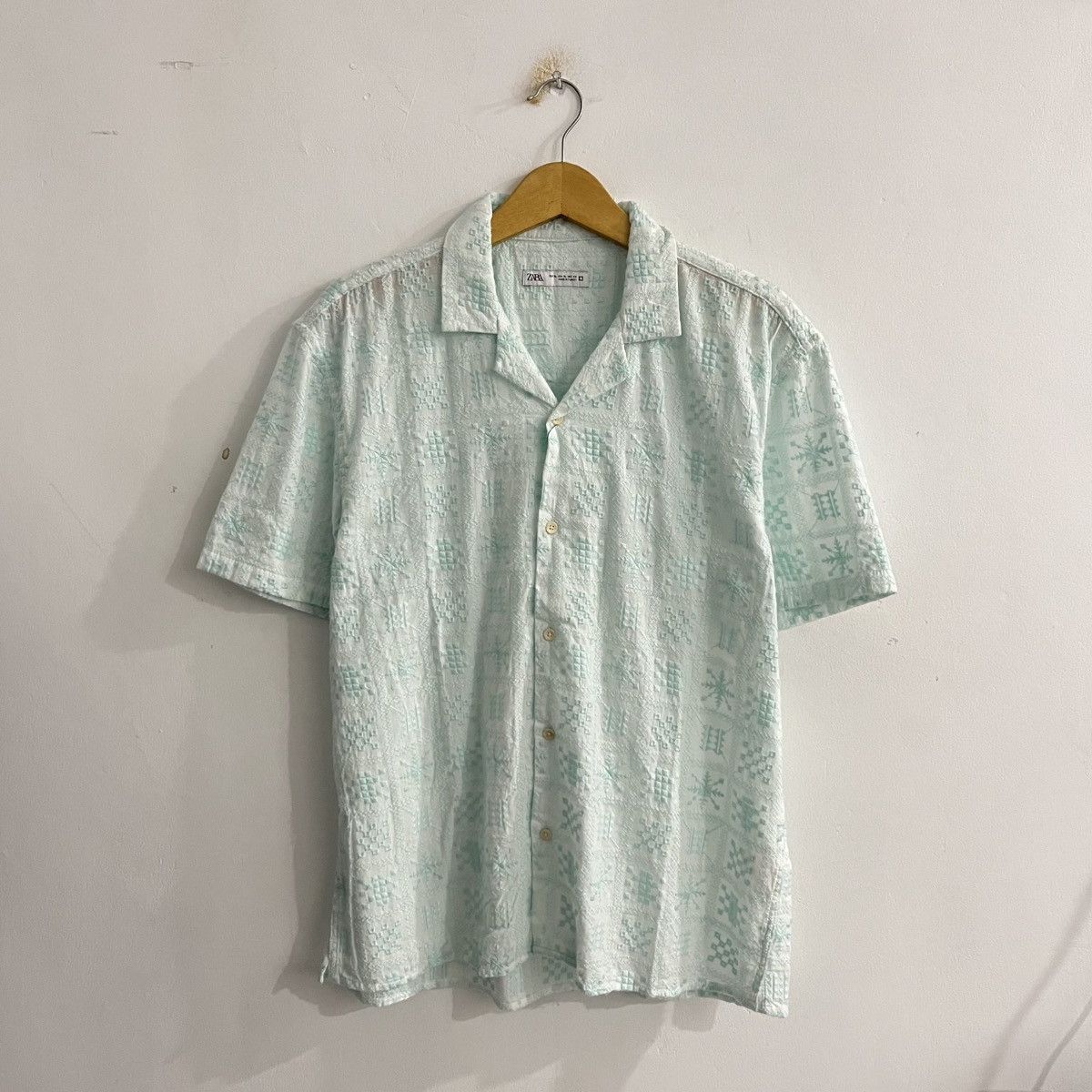 Zara Zara 3d Pattern Camp Collar Shirt Size US M / EU 48-50 / 2 - 1 Thumbnail