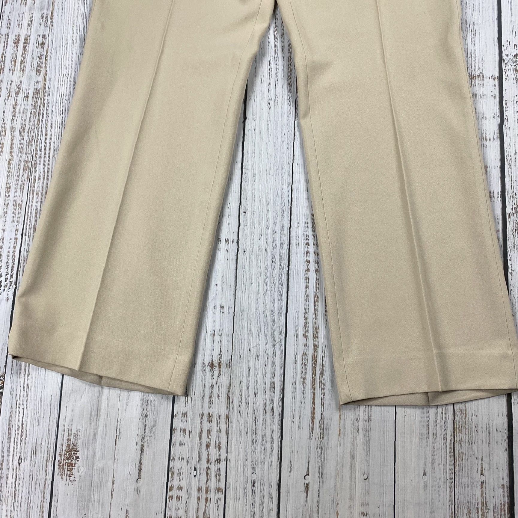 Lee VTG 70S LEE WESTERN WINDSOR PANTS POLYESTER KNIT TAN MENS 38X29 STRAIGHT LEG CHINO ZIP BACK POCKETS MOD DISCO 70s Size US 38 / EU 54 - 3 Thumbnail