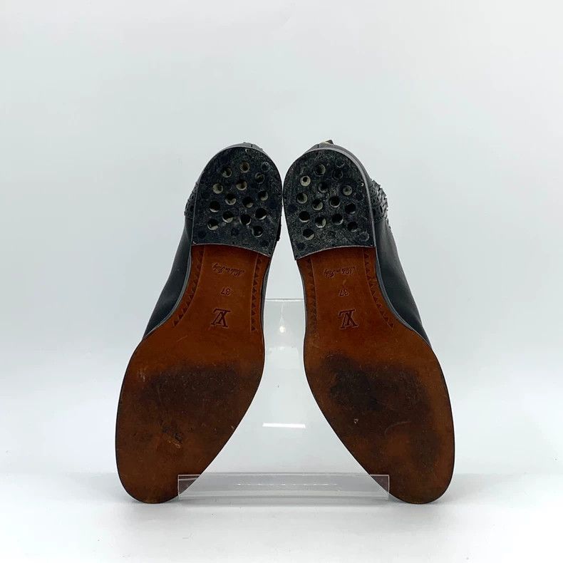 Louis Vuitton Louis Vuitton Black Baroque sculpted round toe leather boo Size US 6.5 / IT 36.5 - 5 Thumbnail