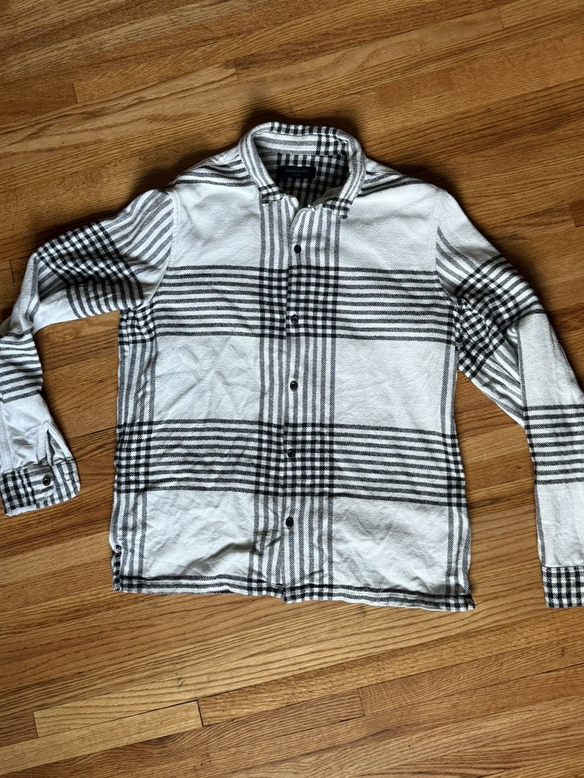 Allsaints Allsaints Big Check Flannel White Size US L / EU 52-54 / 3 - 1 Thumbnail