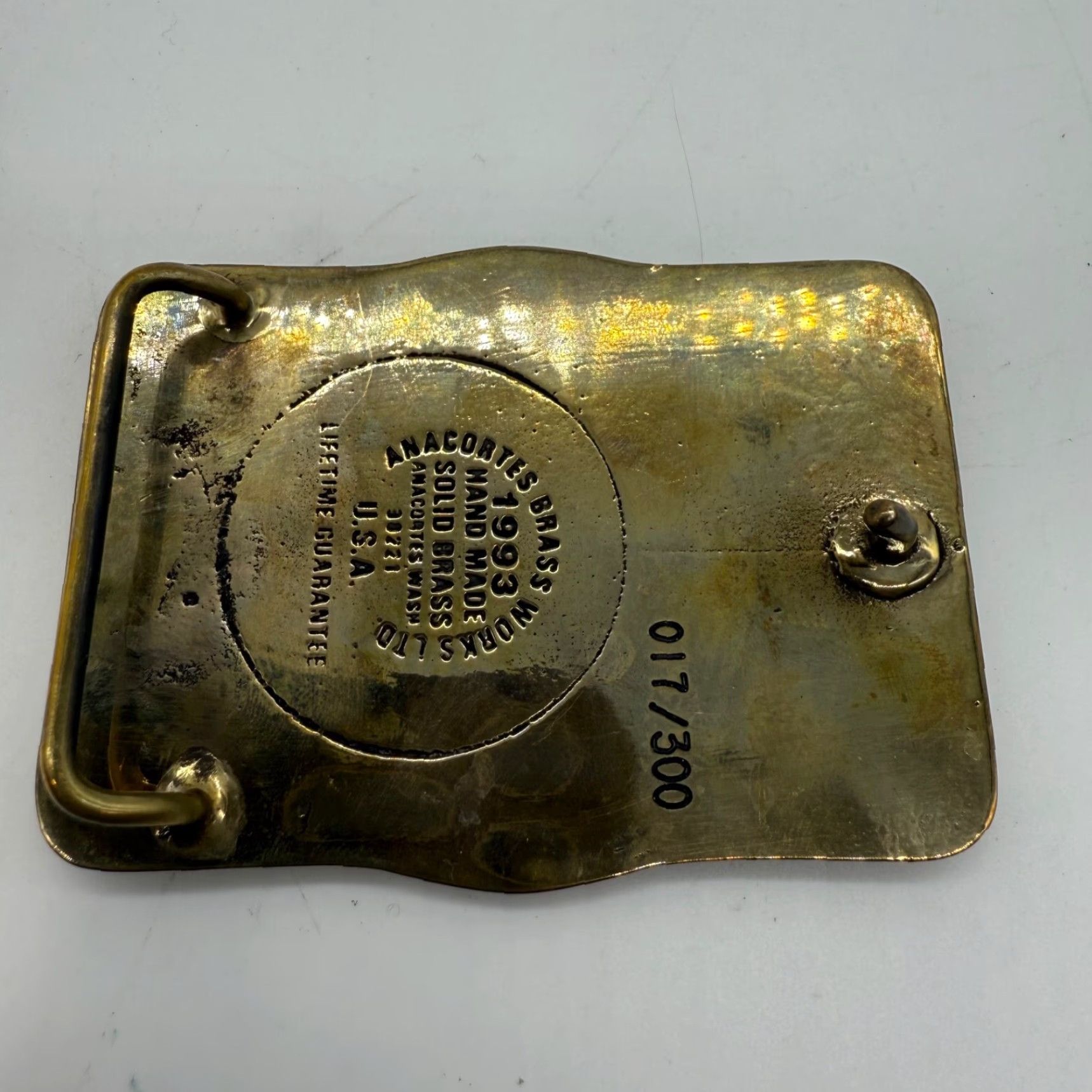 Vintage Anacortes Brass Works LTD Deserado Mine Belt Buckle Square Brass Handmade Limited Men Black/Gold Belt Buckle Size ONE SIZE - 4 Thumbnail