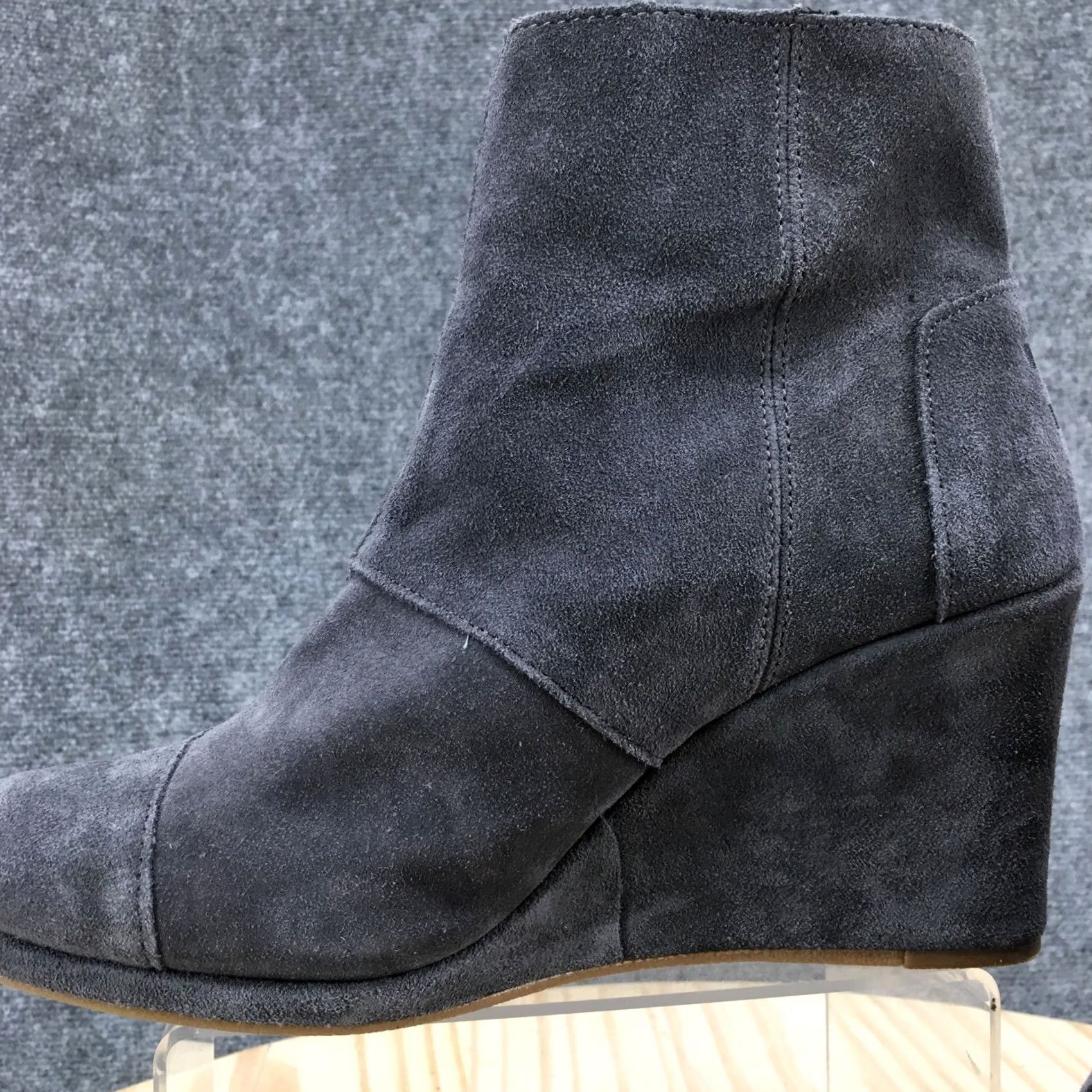 Toms Toms Boots Womens 10 Gray Desert Lace Up Wedge Ankle Bootie Suede Casual 300515 Size US 10 / IT 40 - 4 Thumbnail