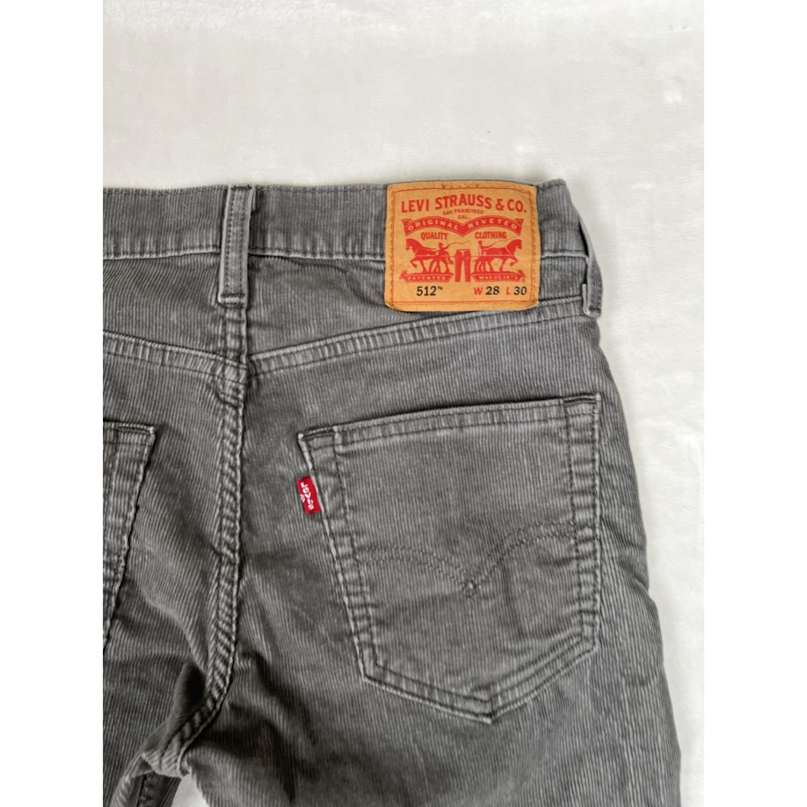 Levi's Levi's 512 Jeans Mens Slim Tapered Corduroy 28x30 Gray Charcoal Wash Pocket Logo Brand Pants Size US 28 / EU 44 - 6 Thumbnail