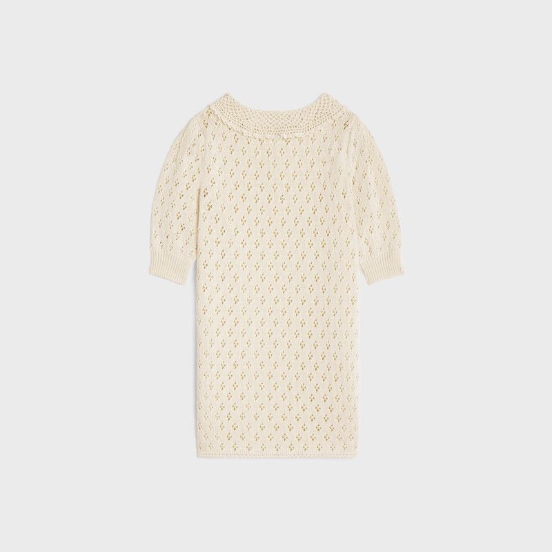 Celine o1w1db10526 2AE9S8 Mini Trapeze Dress in Ivory Size XS / US 0-2 / IT 36-38 - 2 Thumbnail