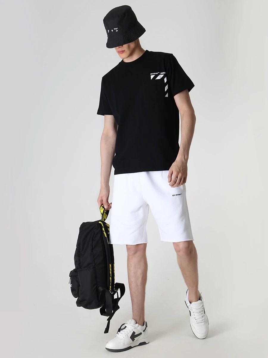 Off-White Black Diagonals Logo Chest Pocket T-Shirt Size US L / EU 52-54 / 3 - 3 Thumbnail