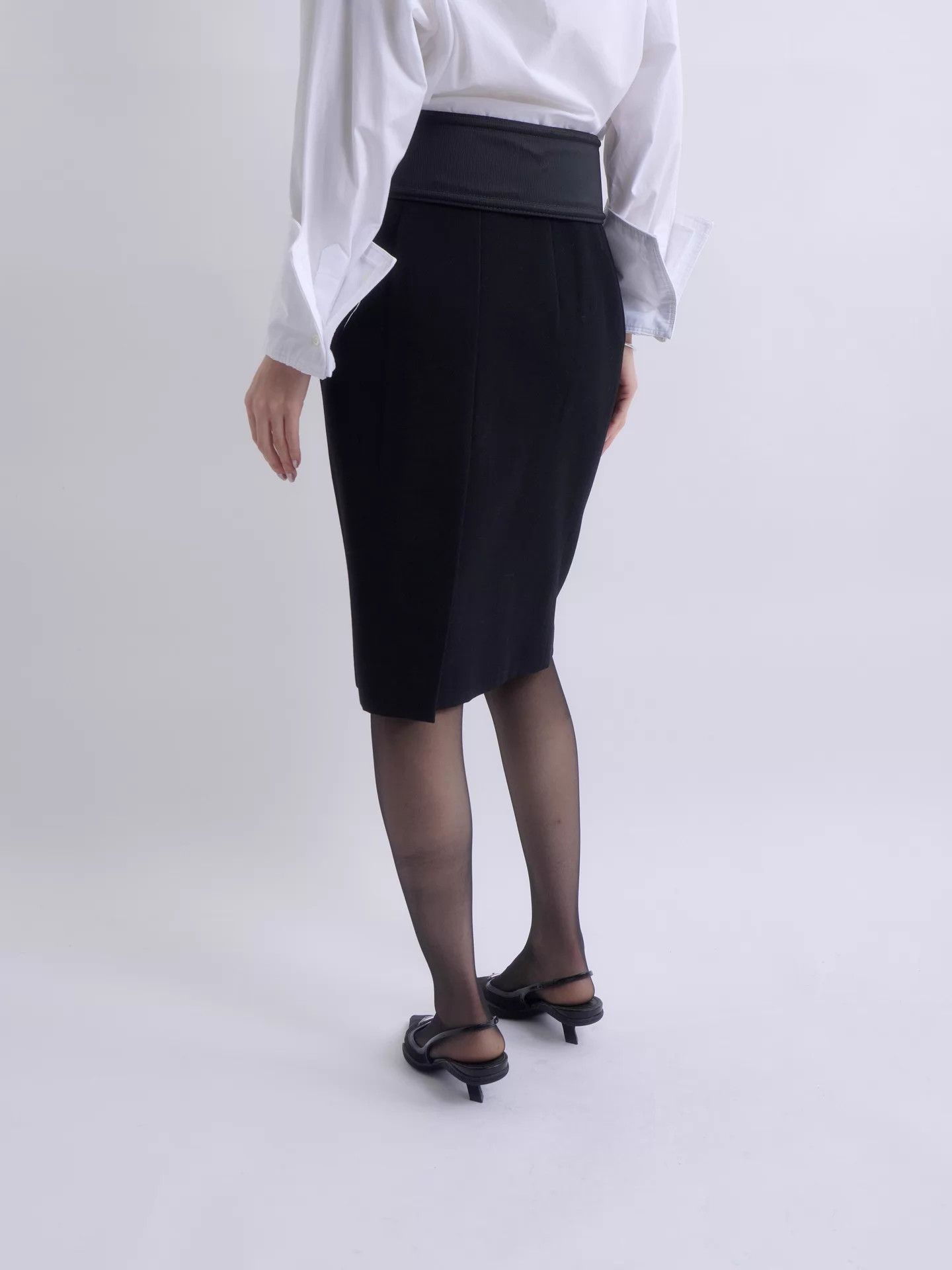 Prada PRADA 00s Black High-Waist Pencil Skirt Size 27" / US 4 / IT 40 - 4 Thumbnail