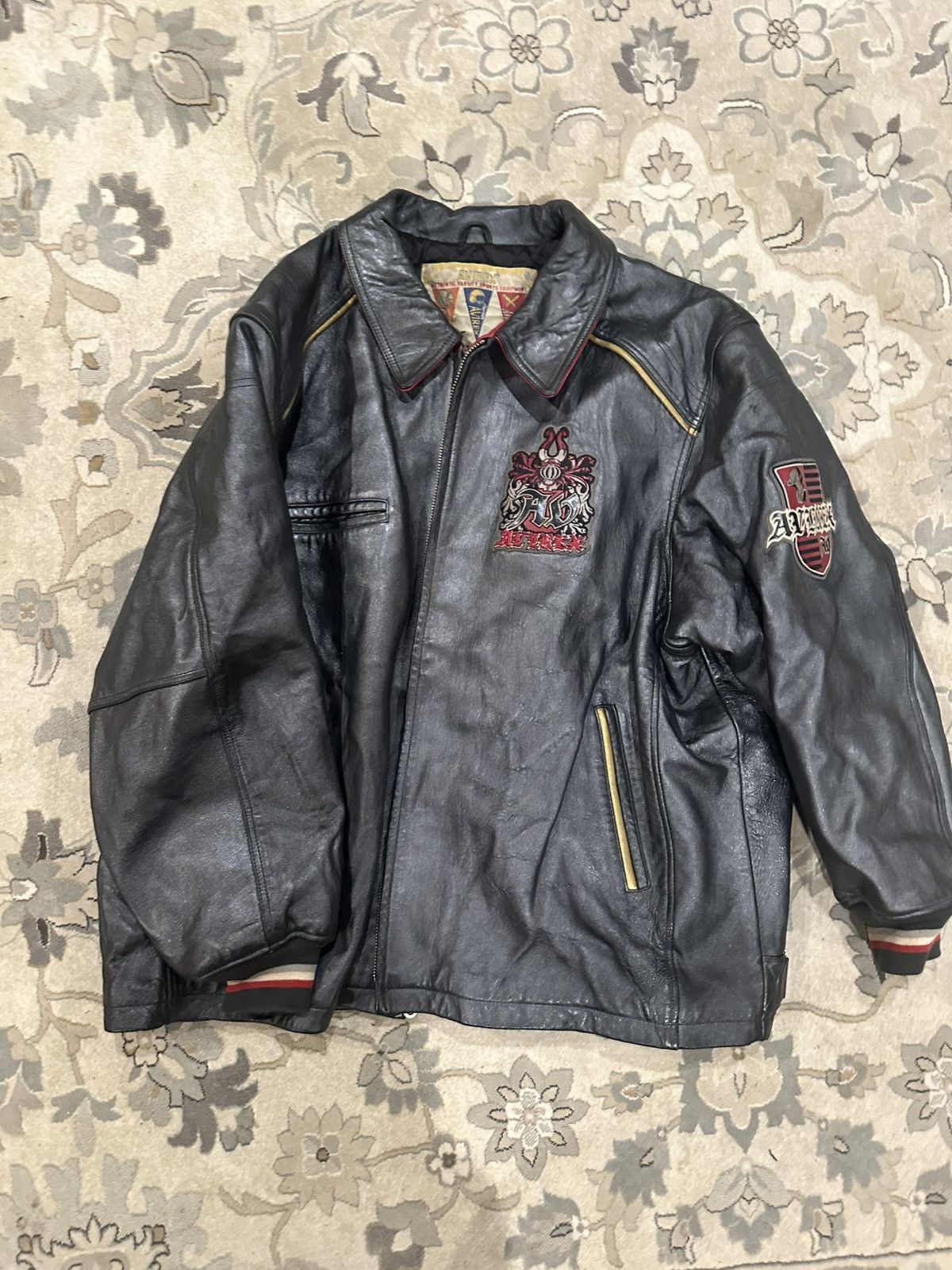 Avirex Vintage Avirex Vanguard Black Leather Bomber Jacket 5XL Size US XXL / EU 58 / 5 - 4 Thumbnail