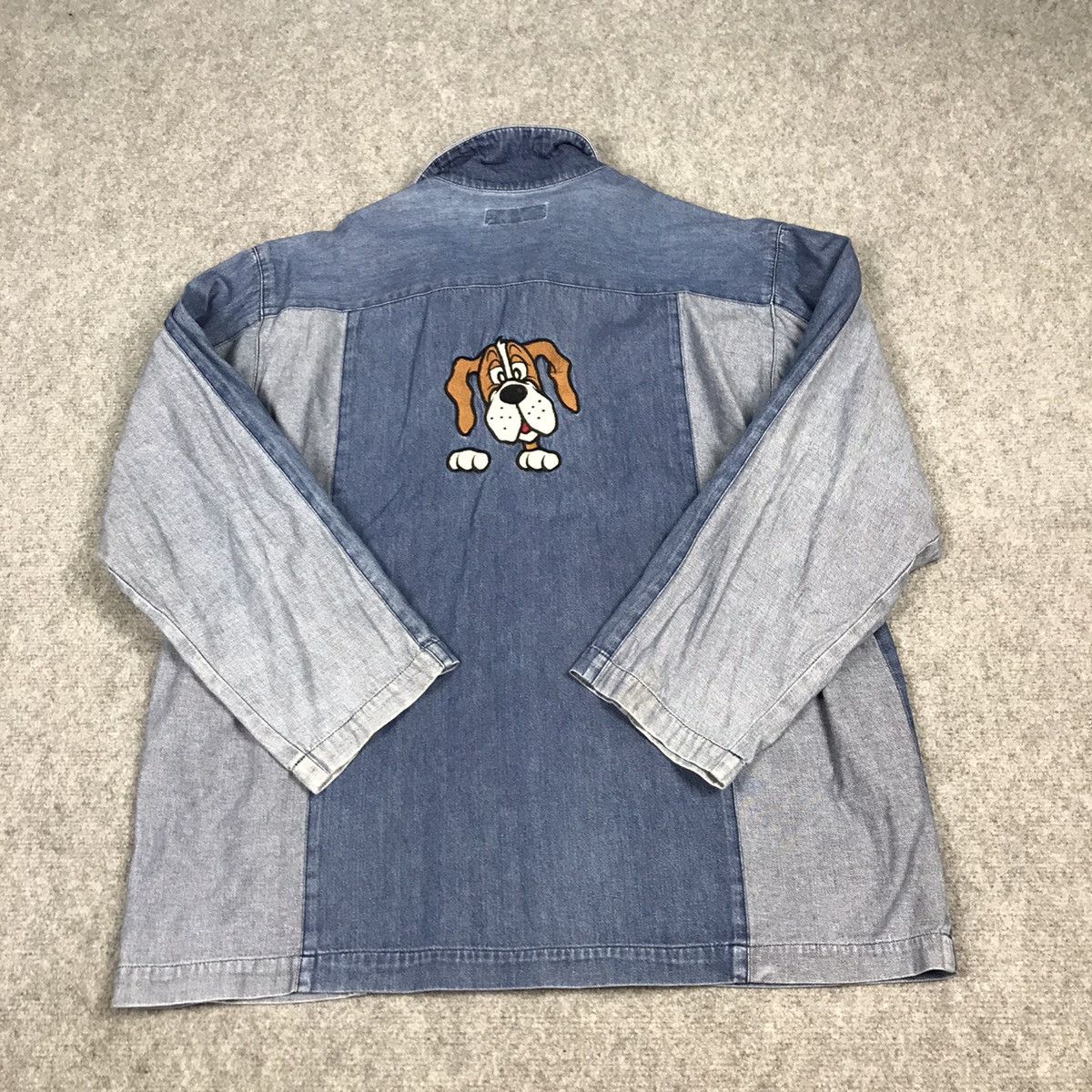 Japanese Brand DENIM JACKET BUTTON BONSKIP EMBROIDERY DOG PATCHWORK JACKET Size US M / EU 48-50 / 2 - 8 Thumbnail