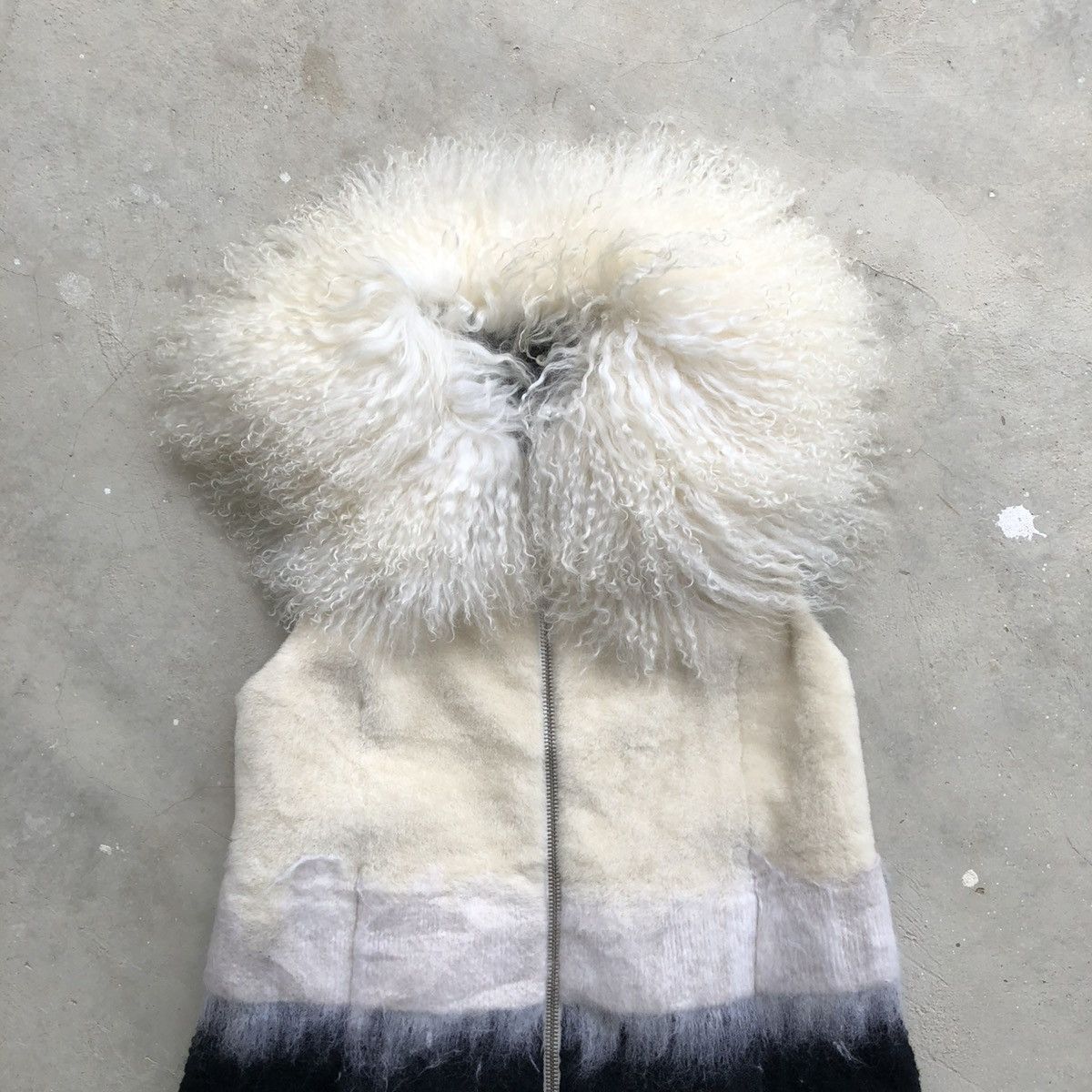 Drome DROMe Fitted Shearling Mixed Media Sleeveless Zip-up Vest Size S / US 4 / IT 40 - 4 Thumbnail