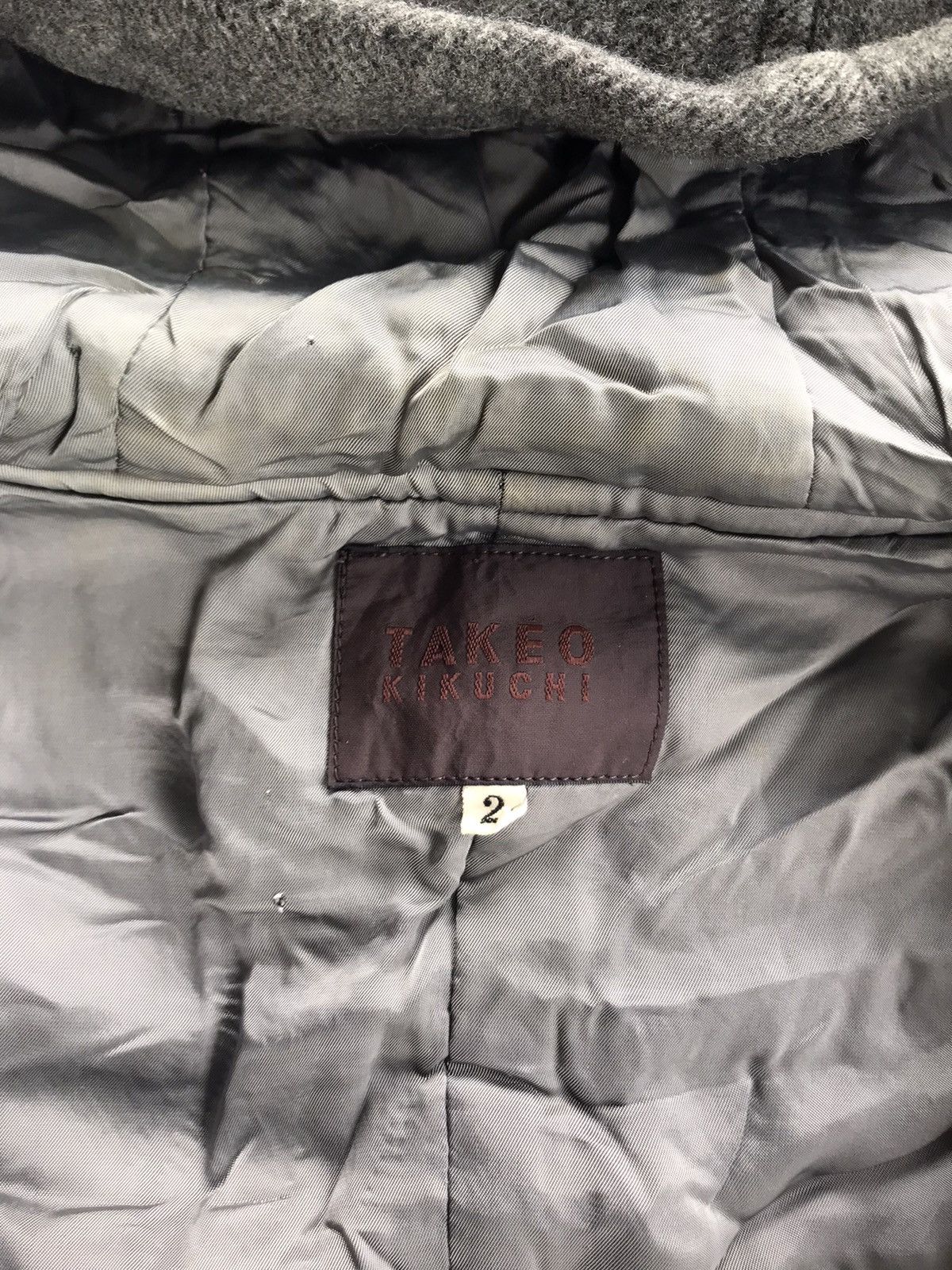 Designer × Japanese Brand × Takeo Kikuchi Vintage Takeo Kikuchi Gray Coats Jacket Size L / US 10 / IT 46 - 10 Thumbnail