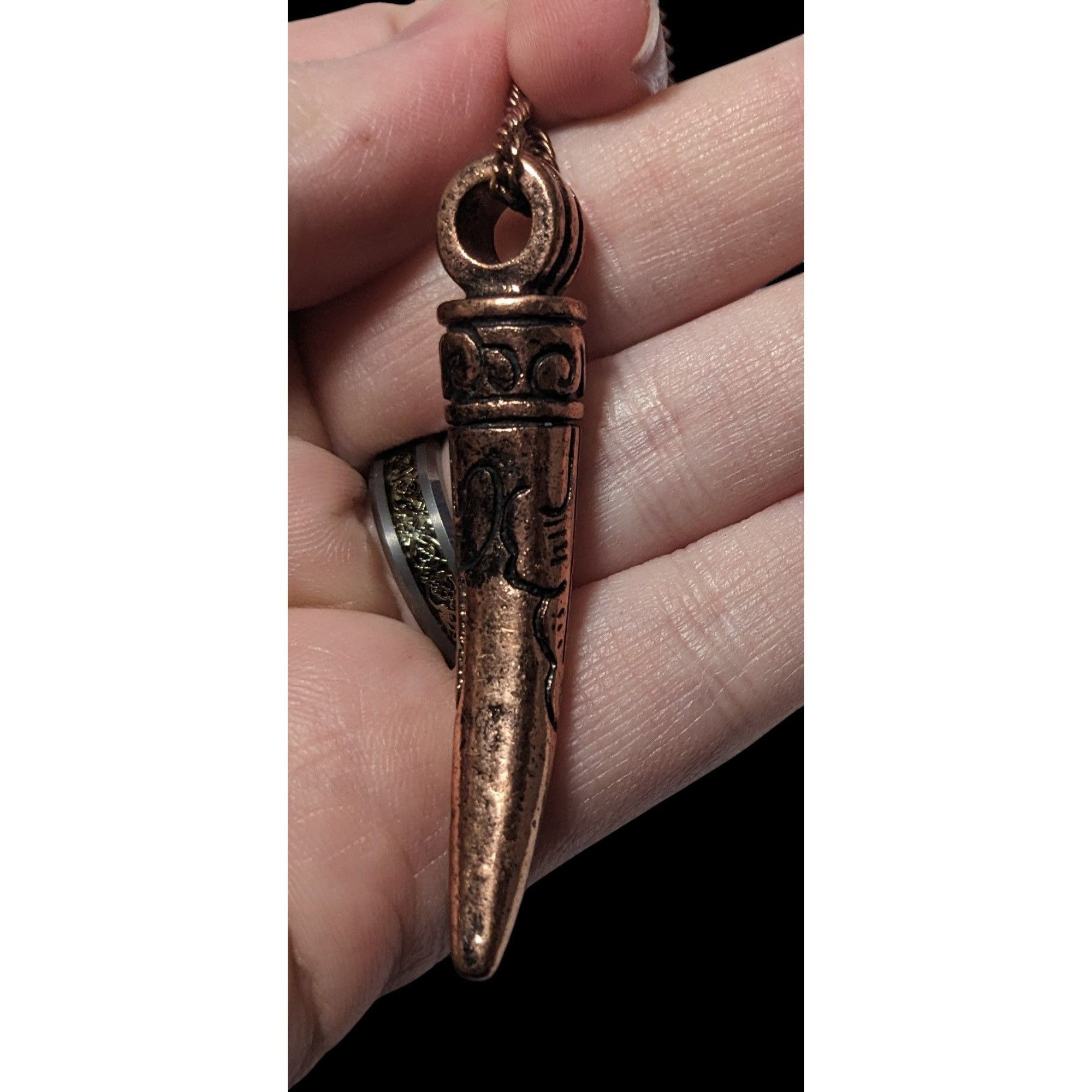 Other Buckle Copper Tone Distressed Engraved Claw Necklace Size ONE SIZE - 4 Thumbnail