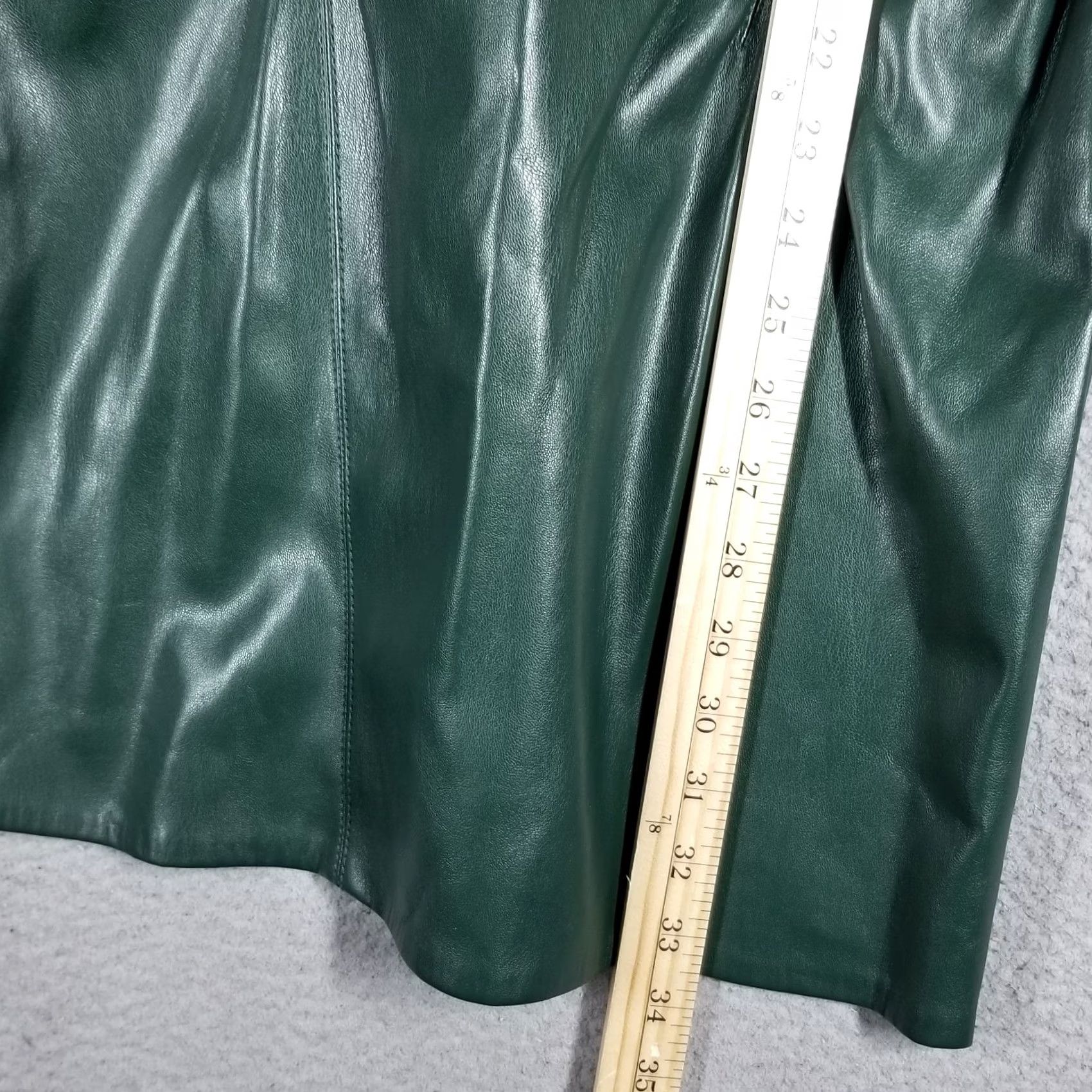 Zara Zara Women’s Faux Leather Draped Mini Dress Green Size Small Long Sleeve Party Dress Size S / US 4 / IT 40 - 4 Thumbnail