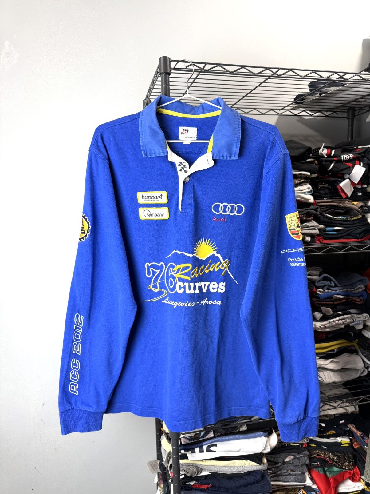 Porsche Design Rare! Vintage Audi Porsche Racing Classic Cars Long sleeve Size US L / EU 52-54 / 3 - 1 Thumbnail