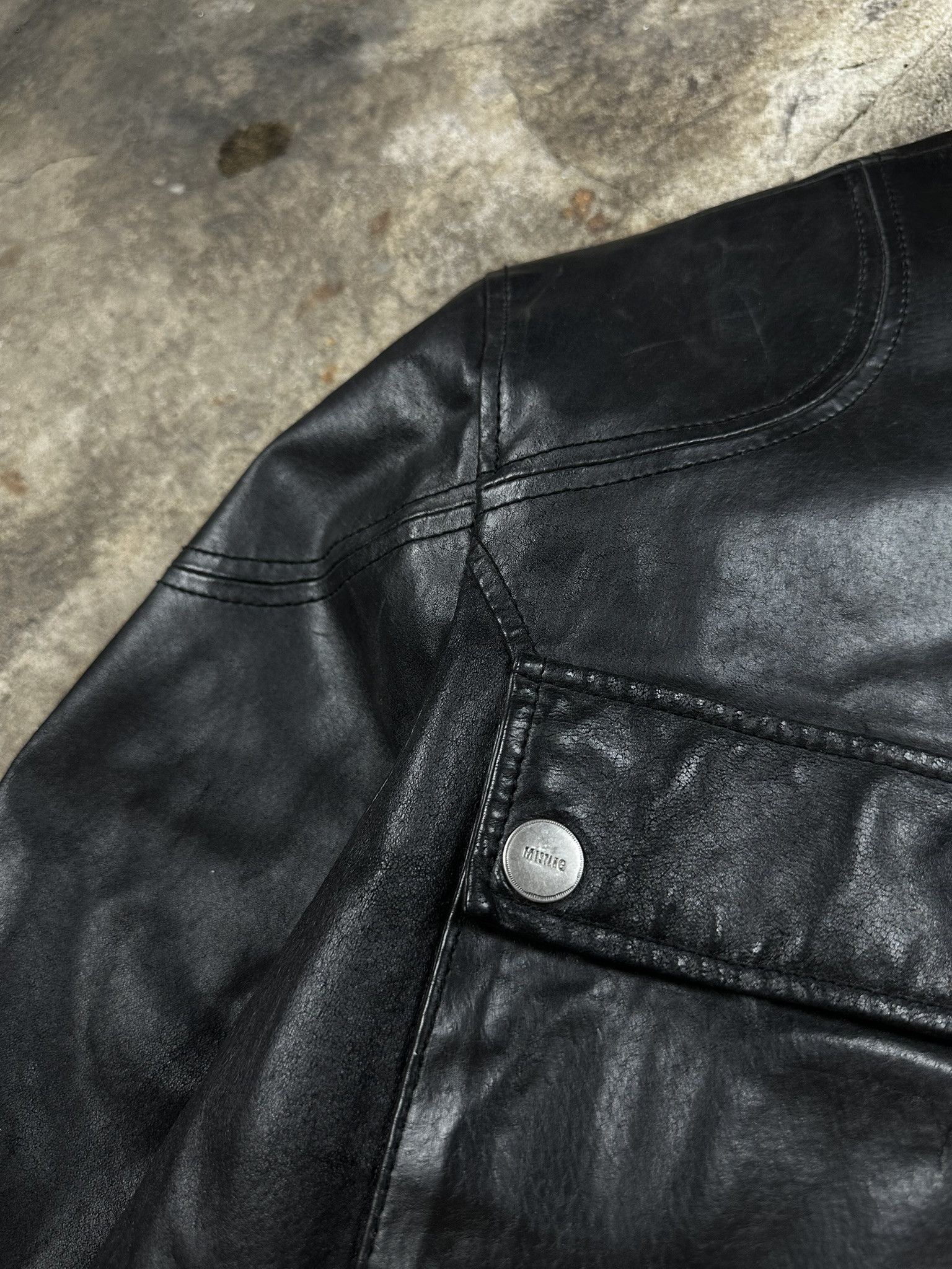 Mustang Vintage Mustang Waxed Leather Biker Bomber Jacket Size US L / EU 52-54 / 3 - 3 Thumbnail