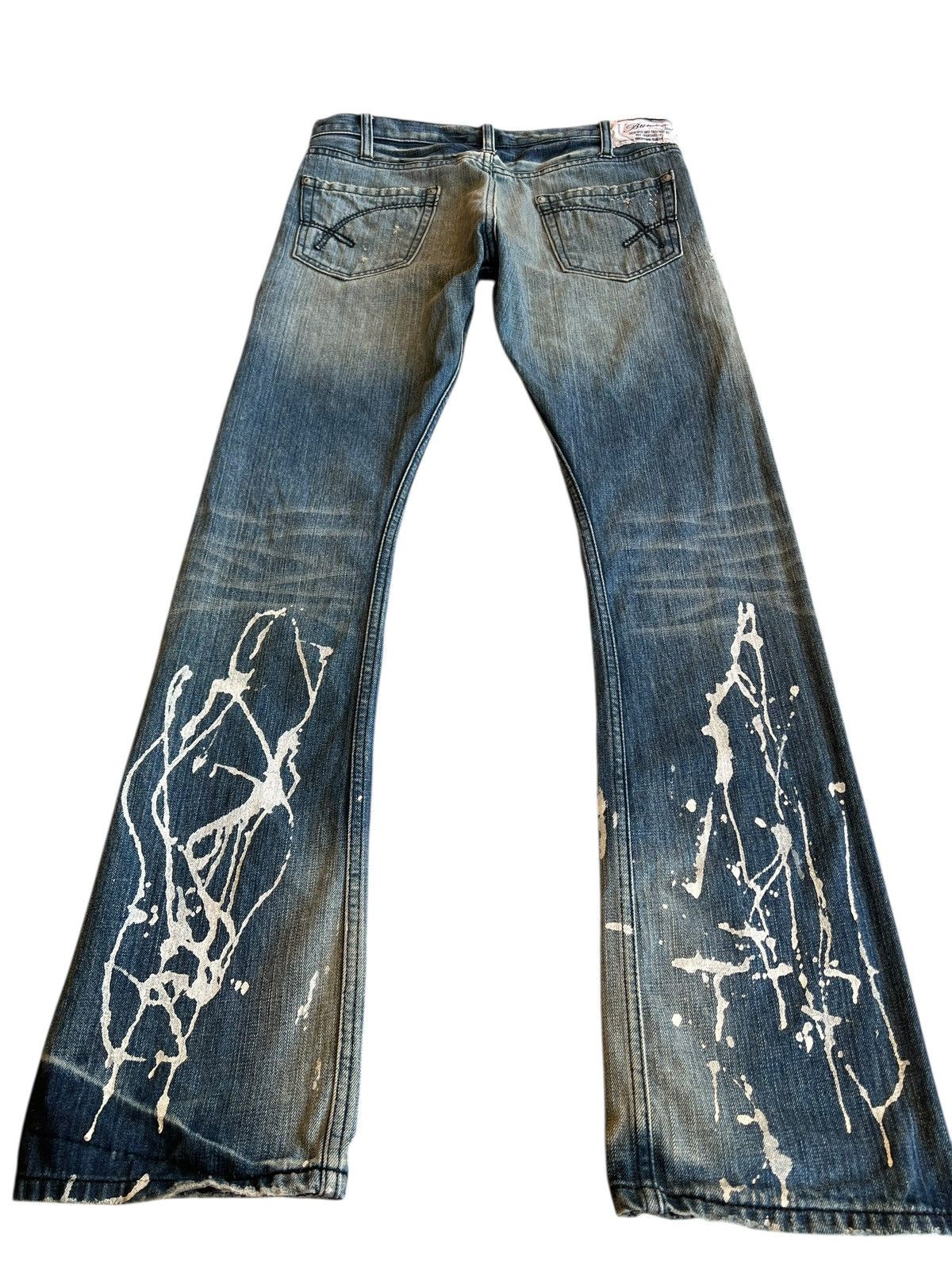 Japanese Brand Vintage Japanese Brand Burden Flare Distressed Painted Jean Size US 30 / EU 46 - 2 Thumbnail