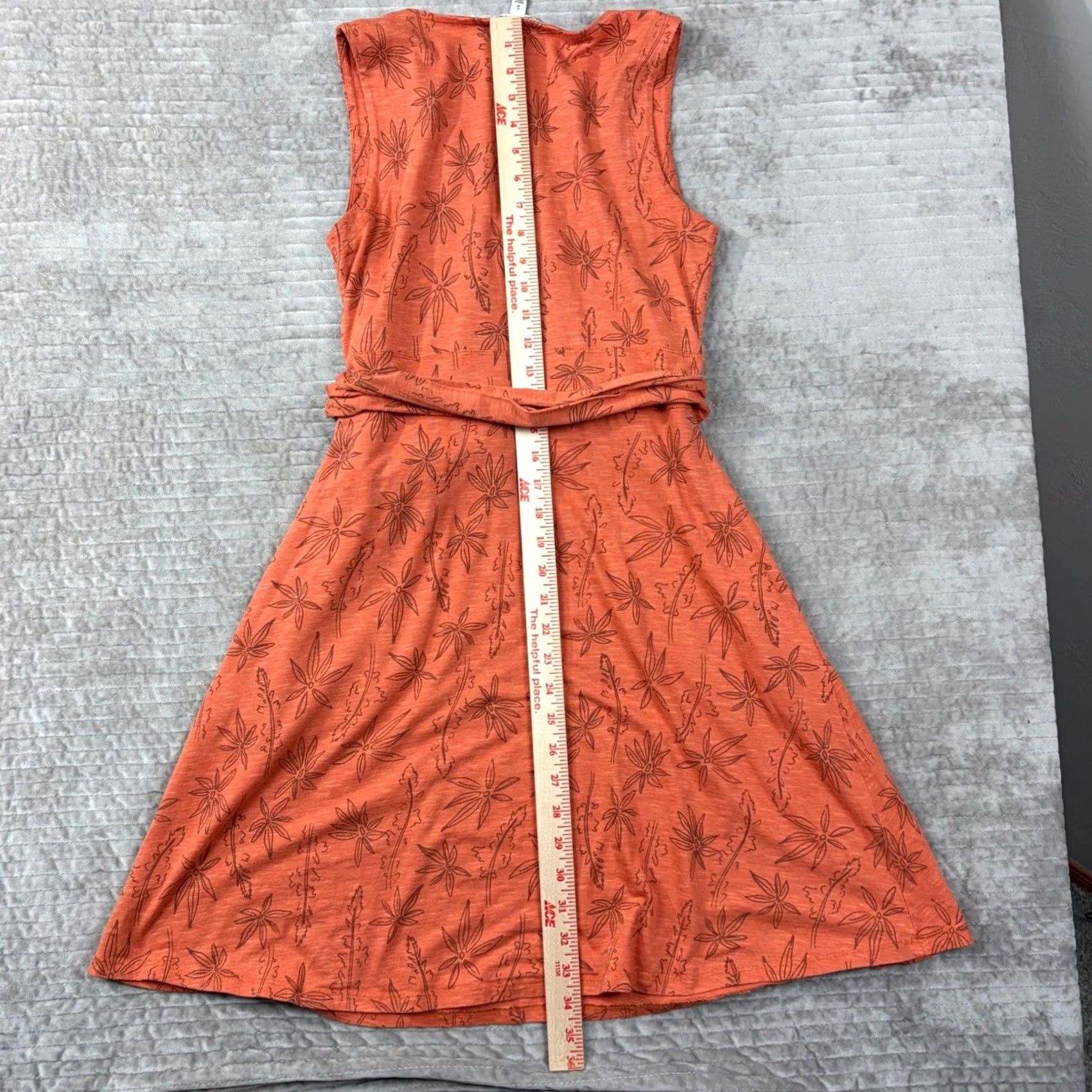 Toad&Co Toad&Co Womens Cue Sleeveless Dress Orange Floral Print Tie Waist S T1772801 Dress Size S / US 4 / IT 40 - 7 Thumbnail