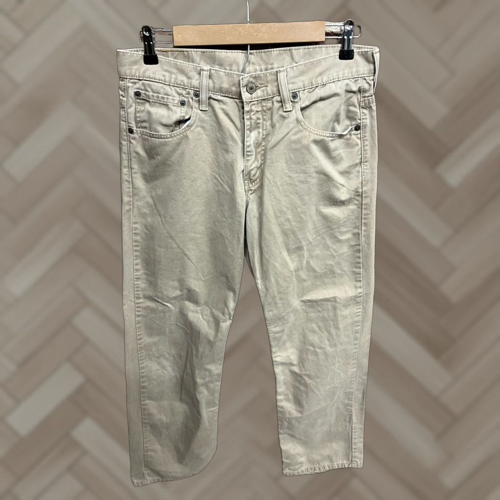 Levi's LEVI'S Men's Jeans-Style Pants Beige 31x32 Regular Cotton Blend Jean-Style Pants Mens 31 32 Beige Levi's Kahki Size US 31 - 1 Thumbnail