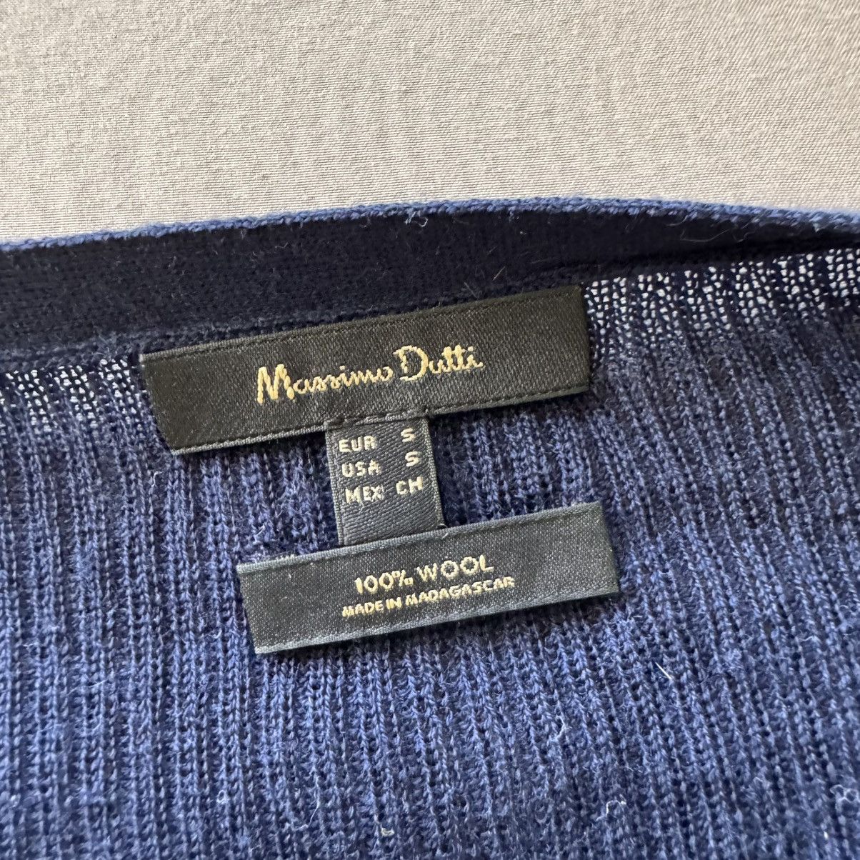 Massimo Dutti MASSIMO DUTTI Merino Wool Ribbed Cardigan & High Neck Top Size S / US 4 / IT 40 - 8 Thumbnail