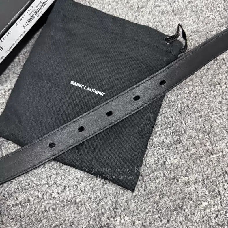 Saint Laurent Paris Saint Laurent Paris Black Crocodile Pattern Gold Buckle Be Size ONE SIZE - 6 Thumbnail