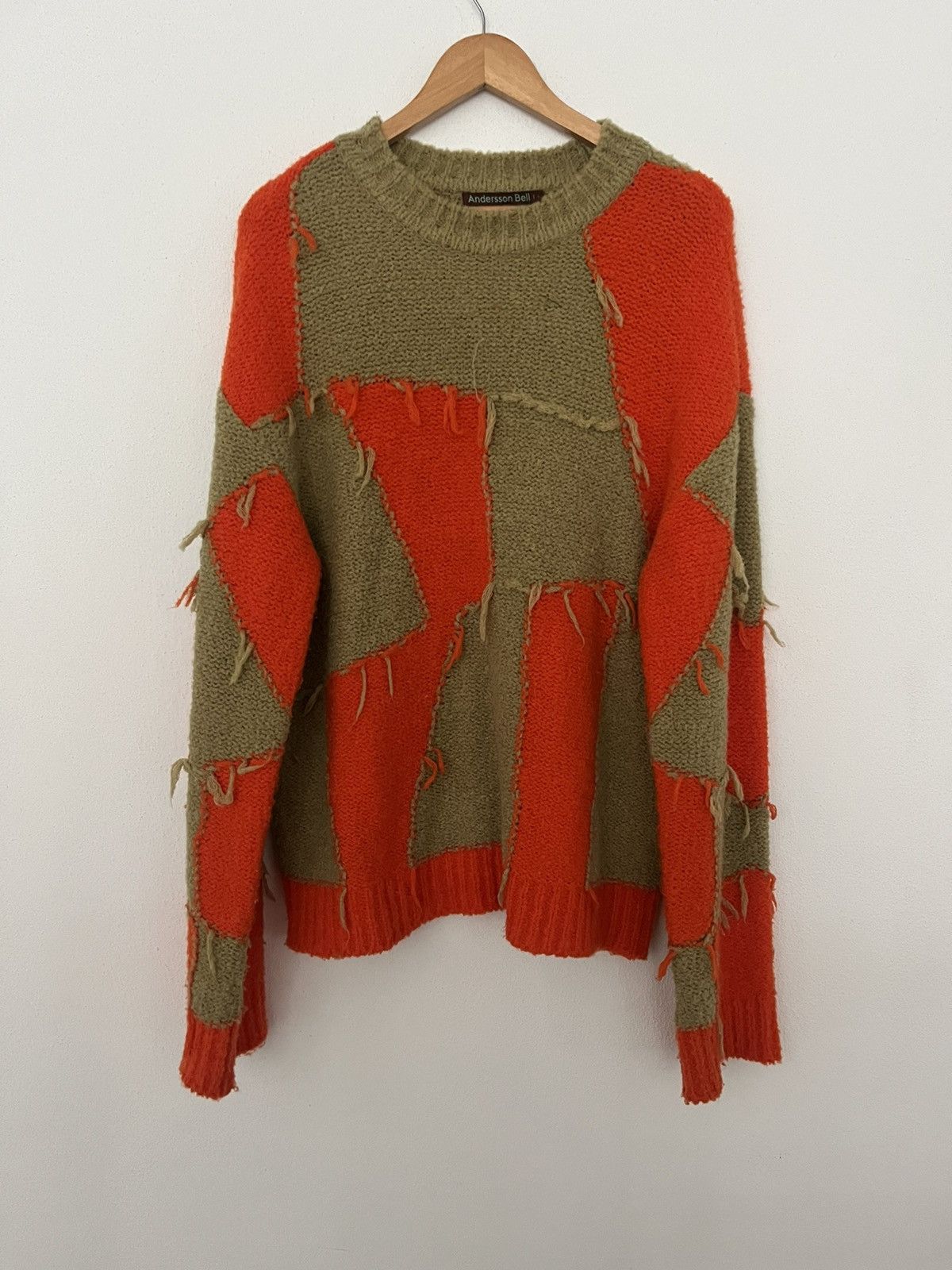 Andersson Bell Andersson Bell orange / beige patchwork knit sweater Size US L / EU 52-54 / 3 - 1 Thumbnail
