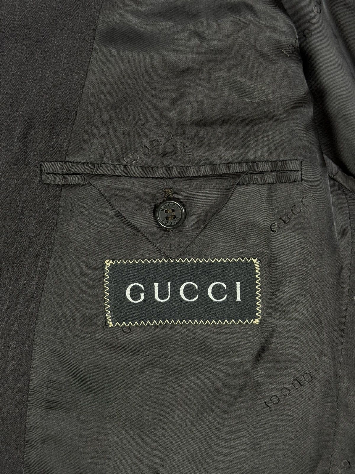 Gucci Gucci Classic Black Suit | Original | Size 52 | Size 52L - 12 Thumbnail