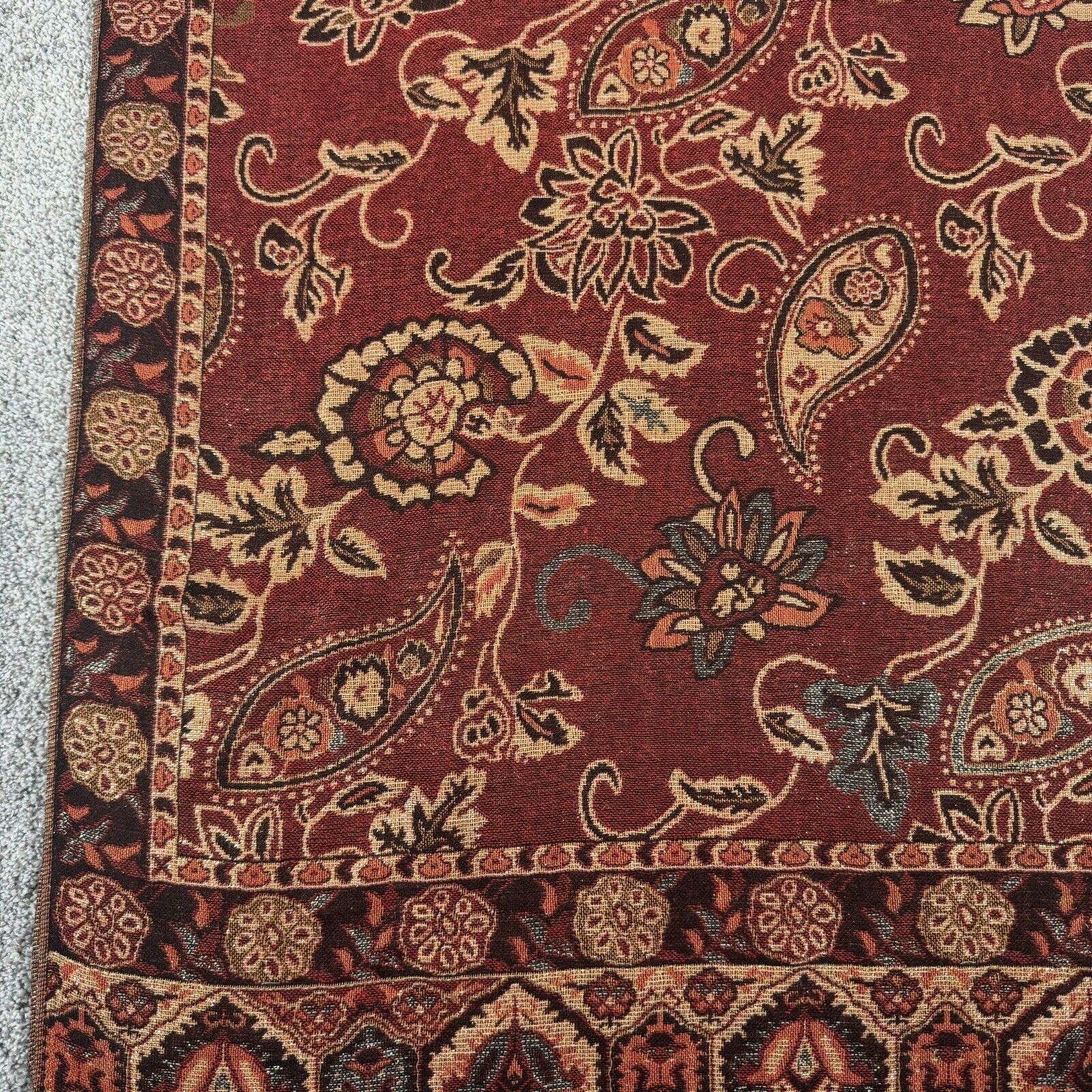 Other Paisley Floral Scarf Red Multicolor Fringe Sparkly Elegant Size ONE SIZE - 7 Thumbnail
