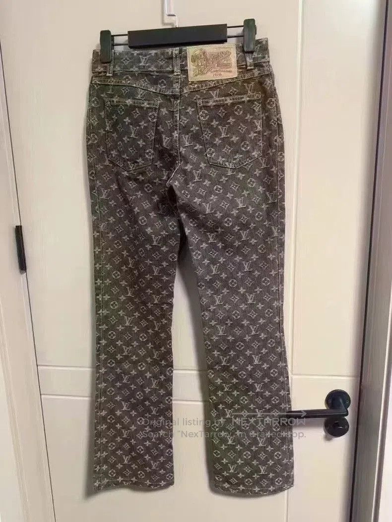Louis Vuitton Louis Vuitton Monogram Print Denim Jeans-yf. Size 36" / US 14 / IT 50 - 2 Thumbnail
