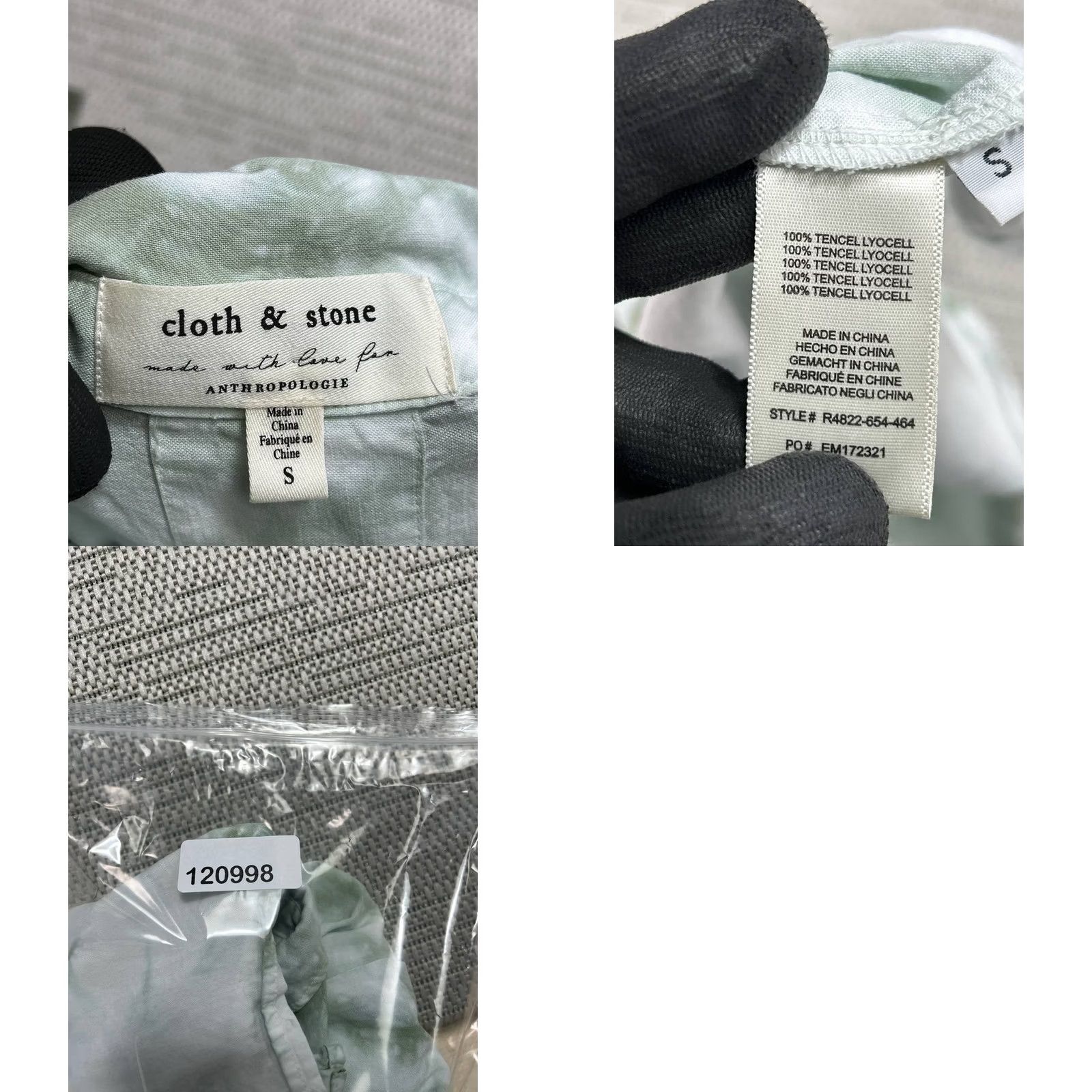 Anthropologie Anthropologie Tie Womens S Green Cloth And Stone Blouse Top Dye Button Size S / US 4 / IT 40 - 8 Thumbnail