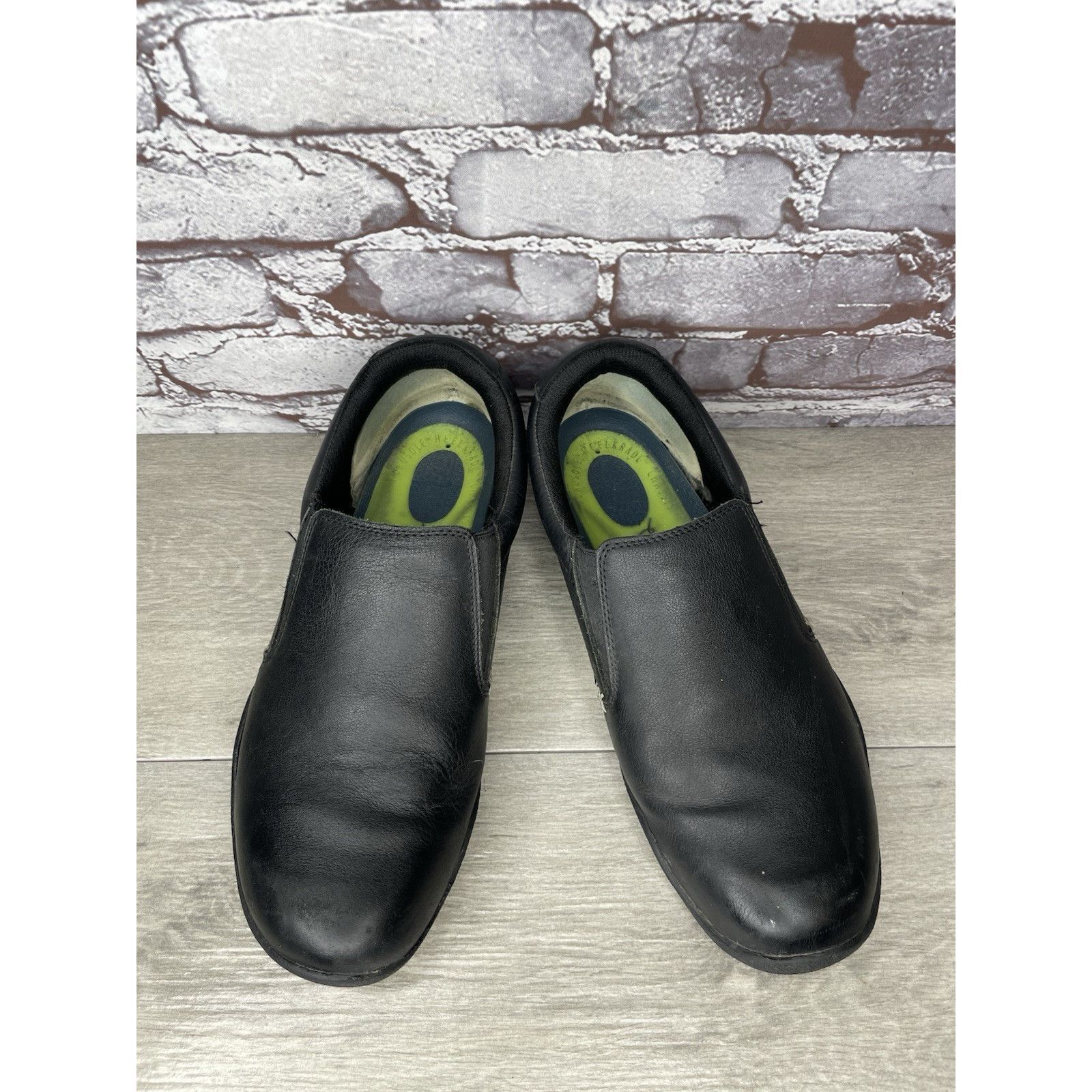 Guru Kuru Kivi Black Leather 10250180 Slip On Walking Loafers Com Size US 9.5 / EU 42-43 - 2 Thumbnail