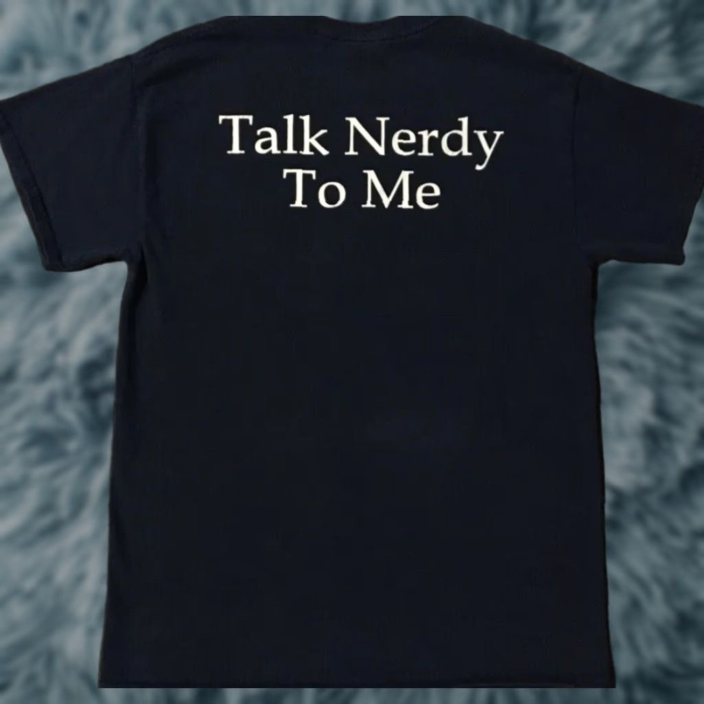 VINTAGE Talk Nerdy To Me Faded Shirt M Blue College Grunge 80s 90s Joke Mens Shirt