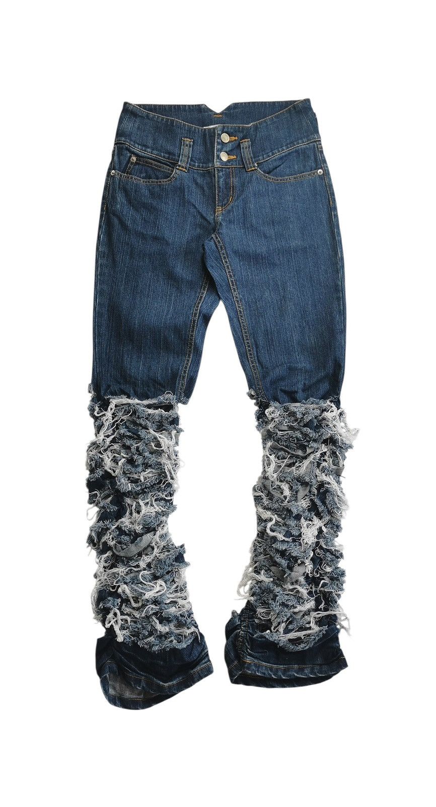 Ne-Net Né-net Frayed Damage Flared,Bootcut Punk Jeans Size 28" / US 6 / IT 42 - 1 Thumbnail