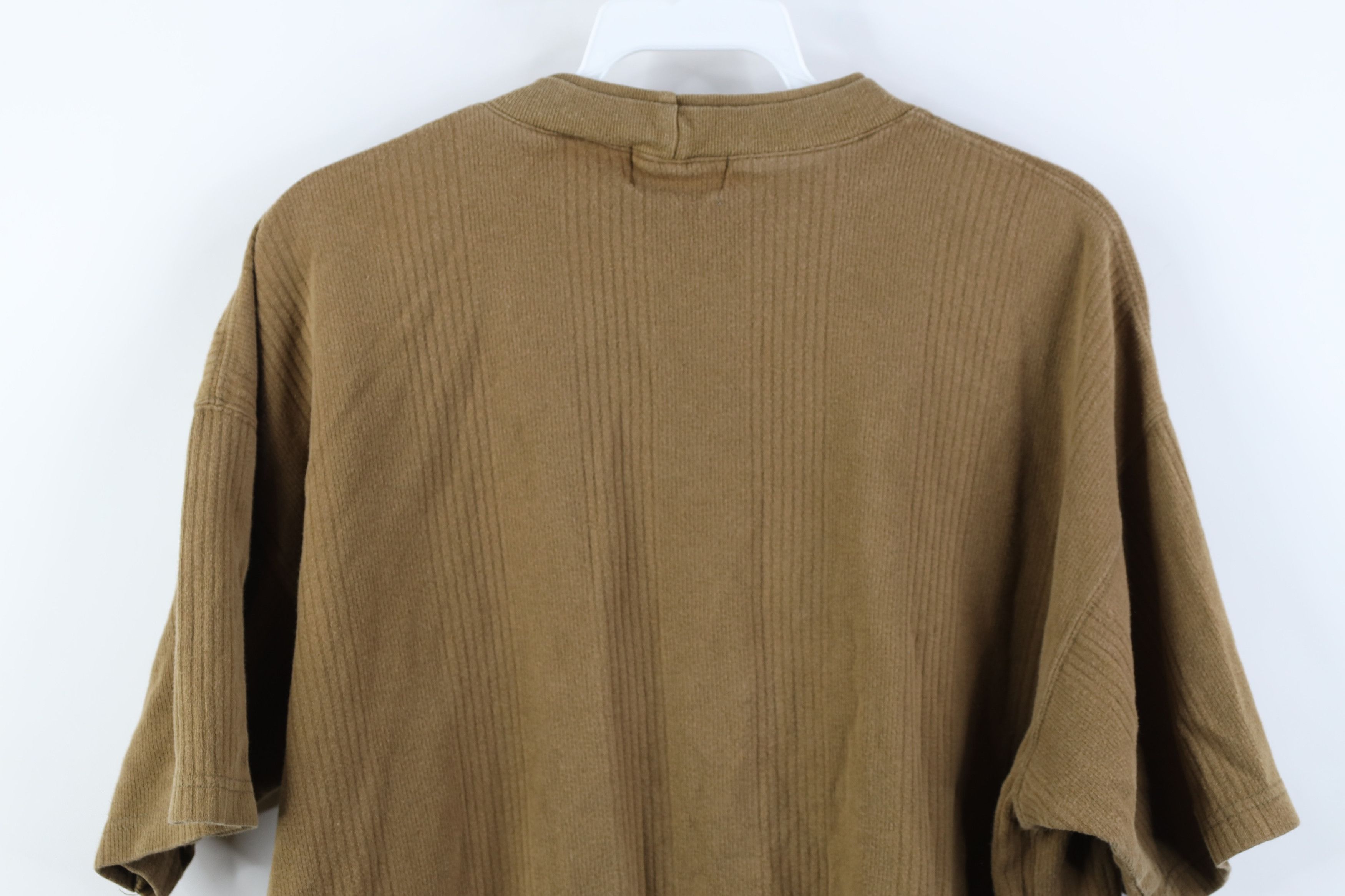 Vintage Vintage 90s Streetwear Striped Ribbed Knit T-Shirt Breen Size US M / EU 48-50 / 2 - 11 Thumbnail