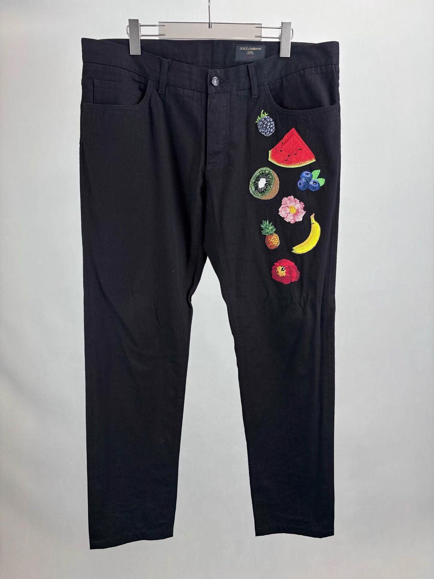 Dolce & Gabbana DOLCE&GABBANA Fruit Embroidered Jeans K1 Size US 36 / EU 52 - 1 Thumbnail