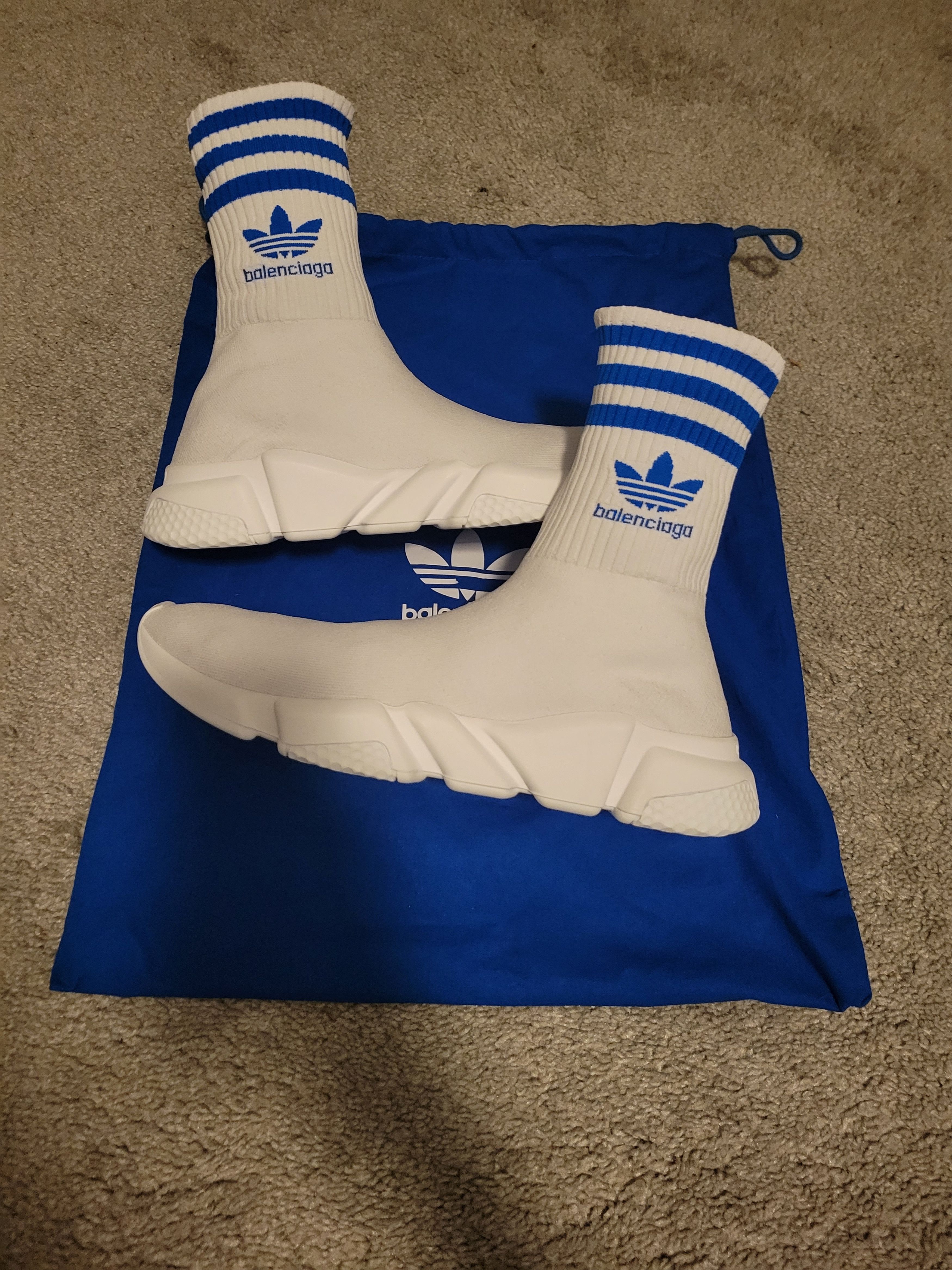 image of Adidas White Blue Speed Trainers Shoes, Men's (Size 10)