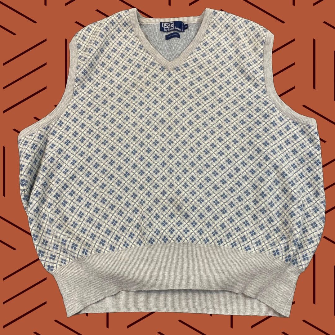 Polo Ralph Lauren Polo Ralph Lauren Vest Mens XL Short Gray Blue Geometric Pullover Sleeveless Shirt? Size US M / EU 48-50 / 2 - 1 Thumbnail