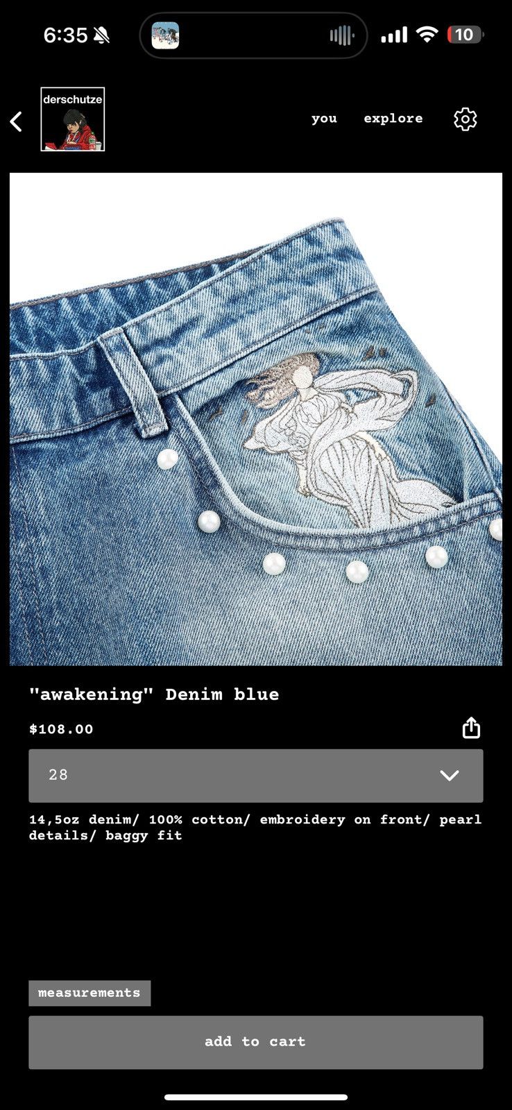 Derschutze "awakening" Denim blue Size US 32 / EU 48 - 3 Thumbnail
