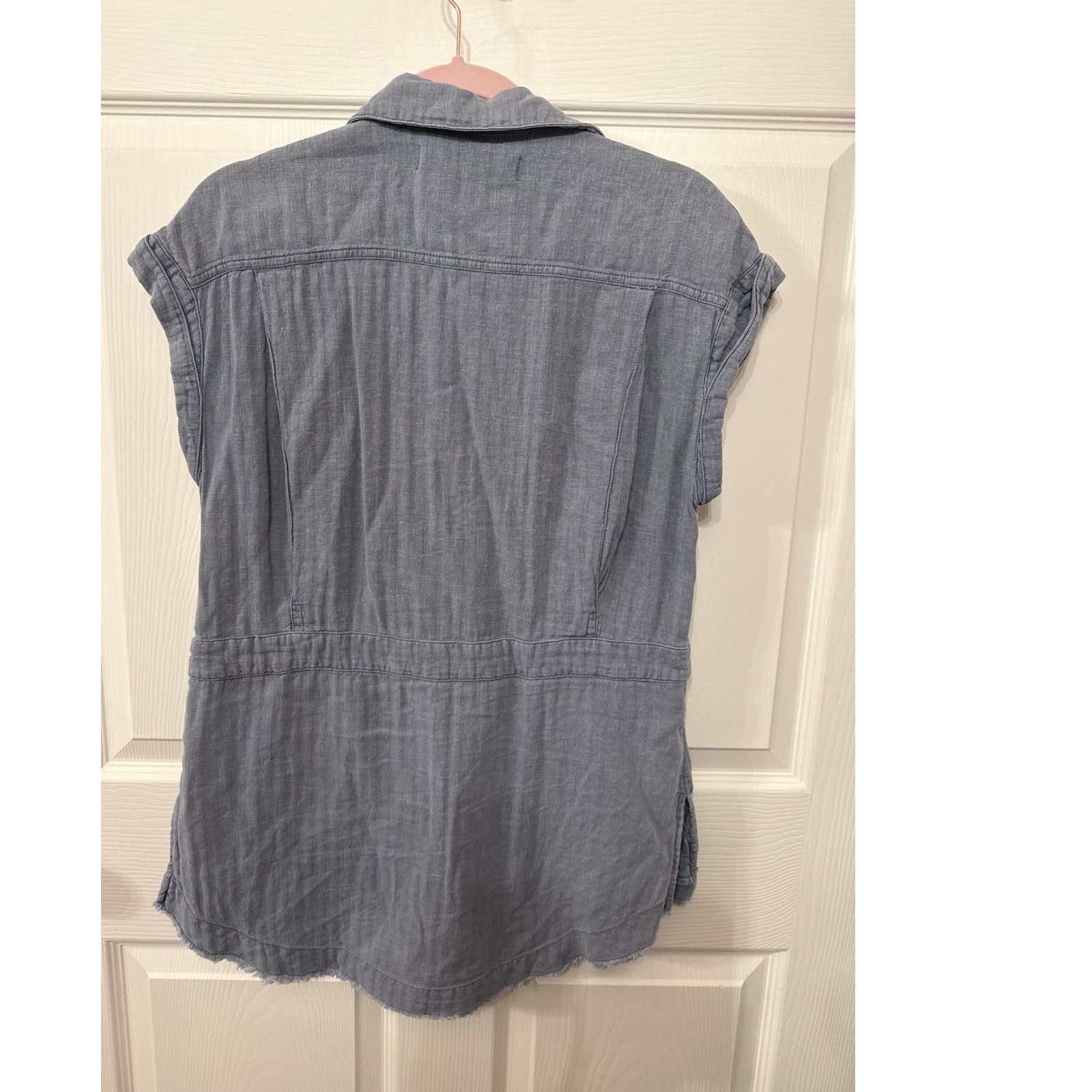 Free People We the Free Just Say When Blue Linen Blend Tunic Top, XS Size XS / US 0-2 / IT 36-38 - 8 Thumbnail