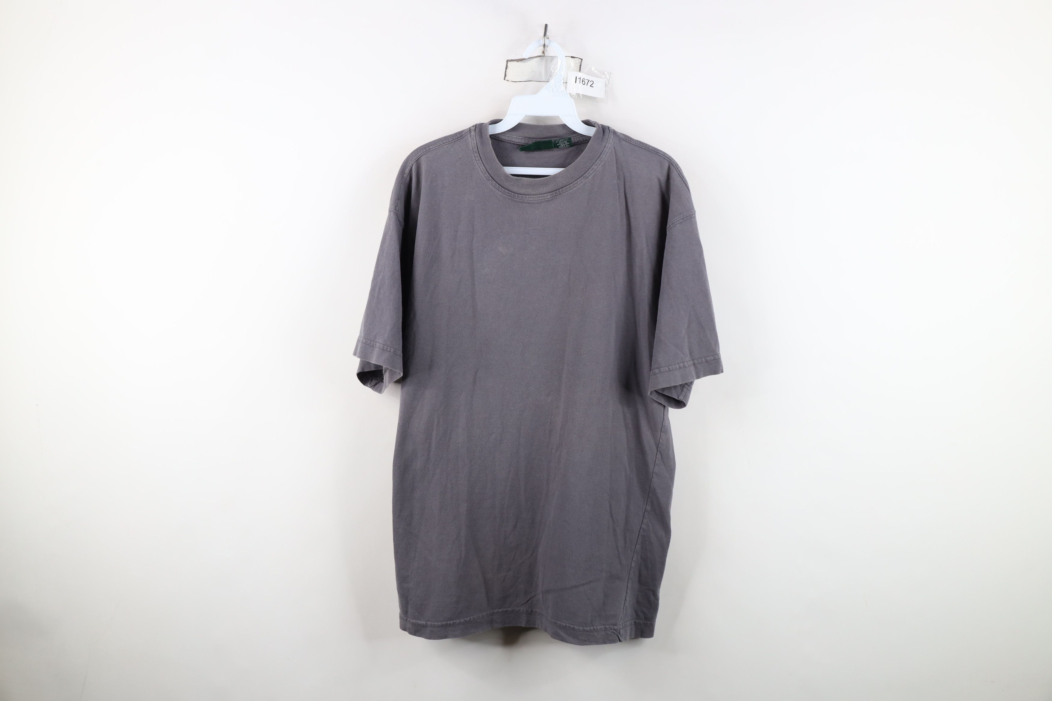 Vintage Vintage 90s Y2K Streetwear Faded Blank Cotton T-Shirt Gray Size US M / EU 48-50 / 2 - 1 Thumbnail