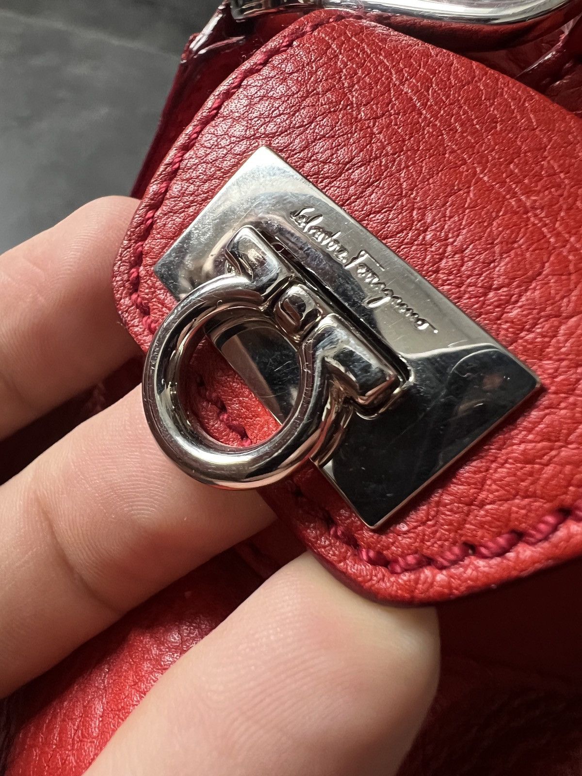 Salvatore Ferragamo × Vintage Salvatore Ferragamo Leather red bag Size ONE SIZE - 11 Thumbnail